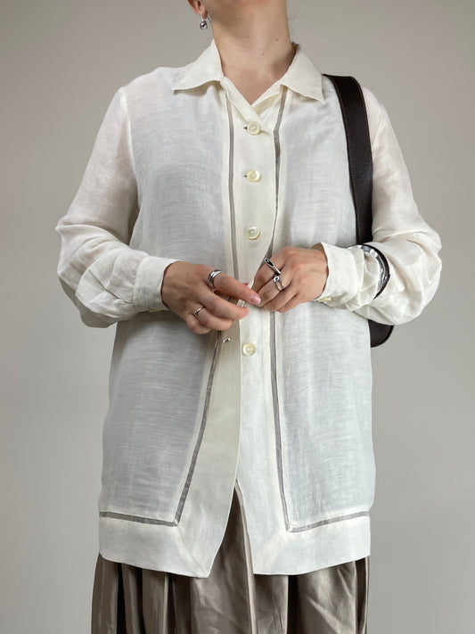 Camicia vintage in lino e cupro