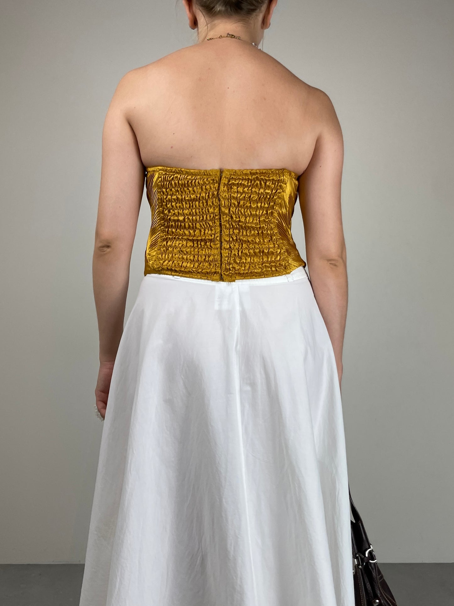 Bustier La Perla in raso micro plissè