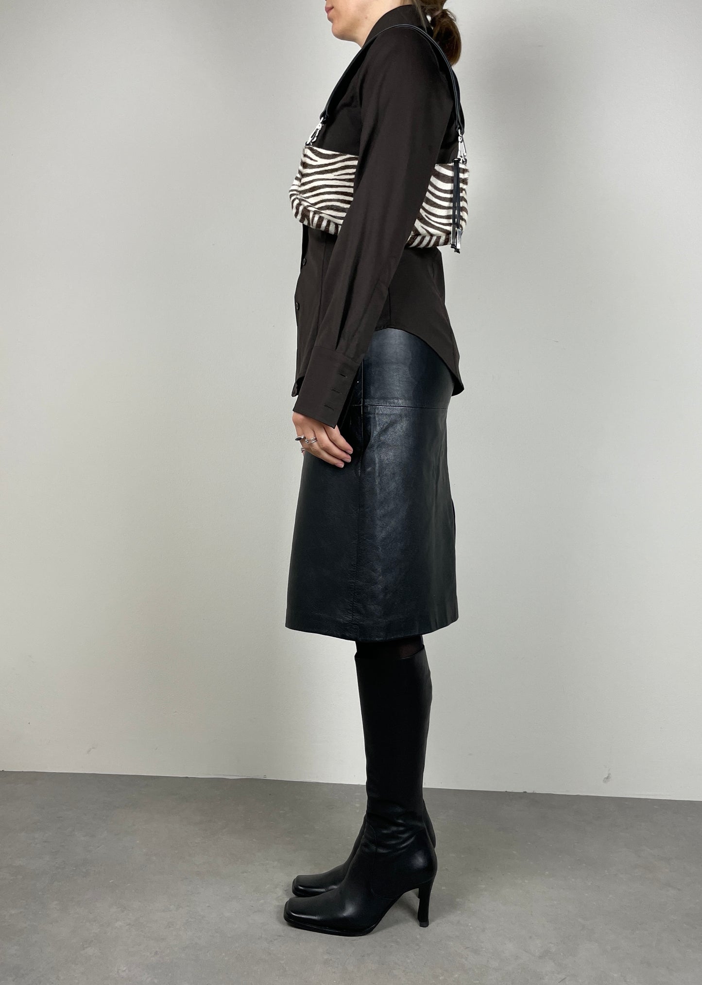Real leather zebra bag