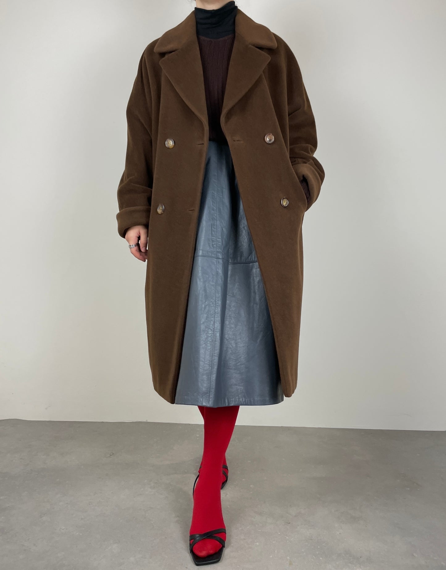 Wool and cashmere chocolate coat
