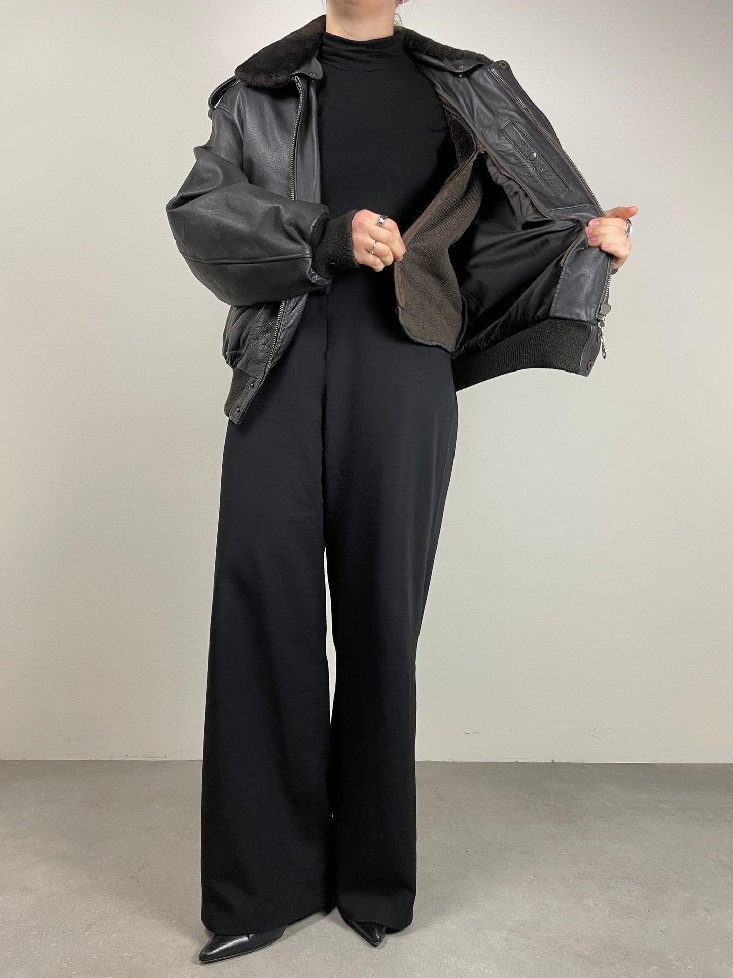 Bomber vintage in vera pelle