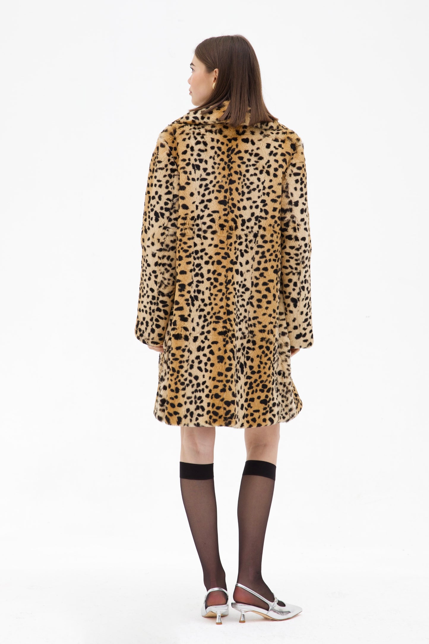 Pelliccia di coniglio vintage a fantasia leopardata