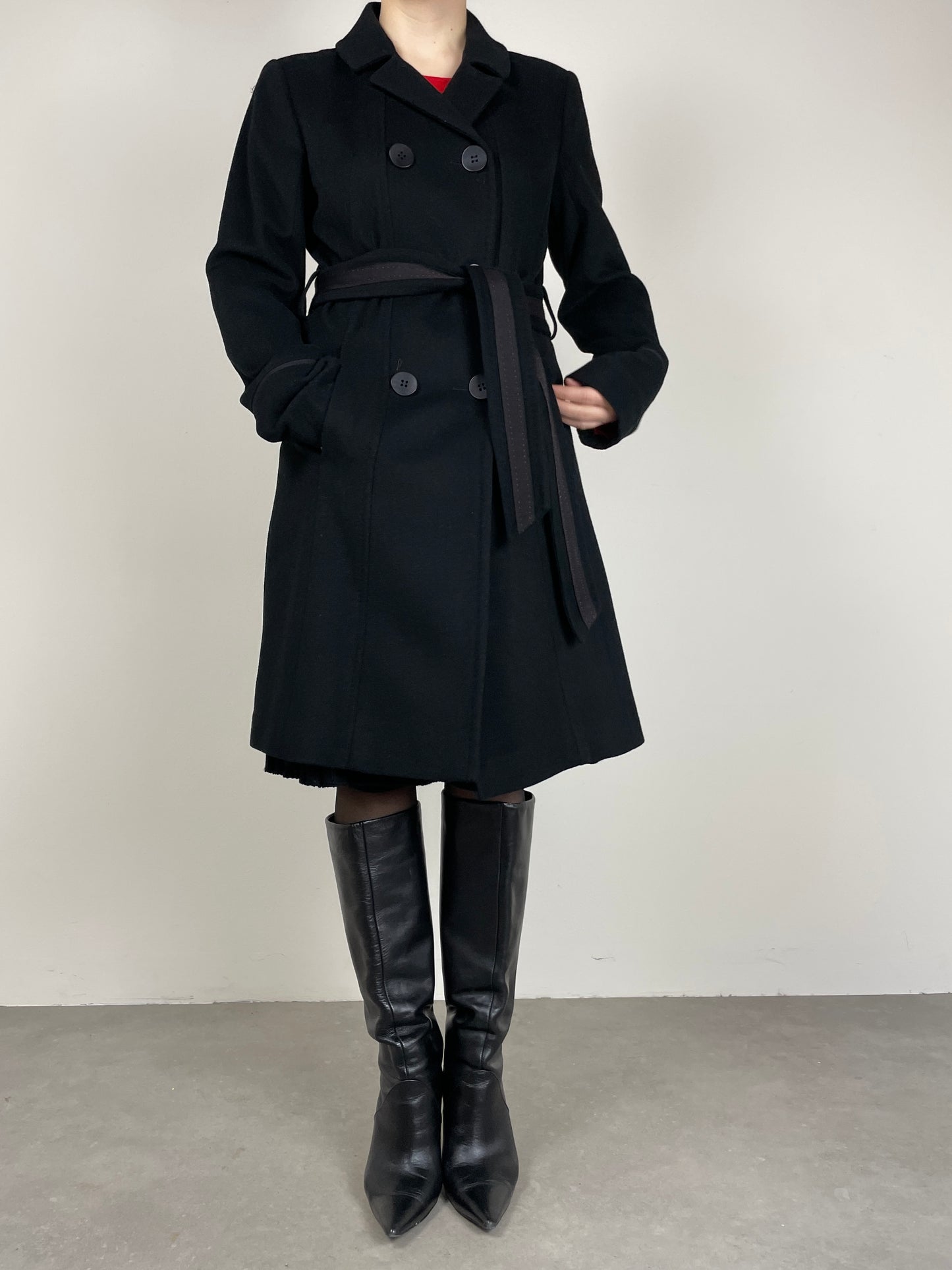 Cappotto in lana e cashmere nero