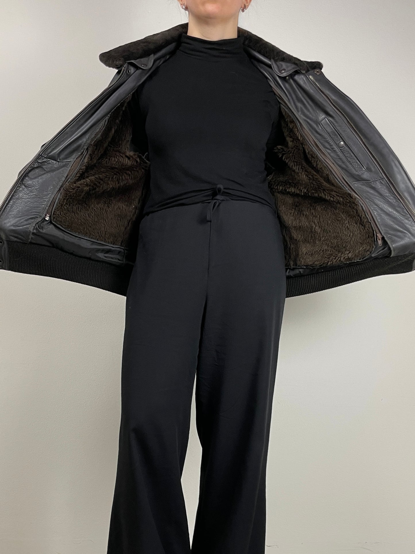 Bomber vintage in vera pelle