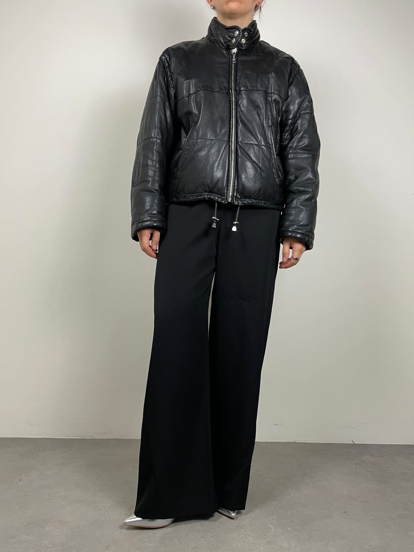 Piumino vintage in vera pelle