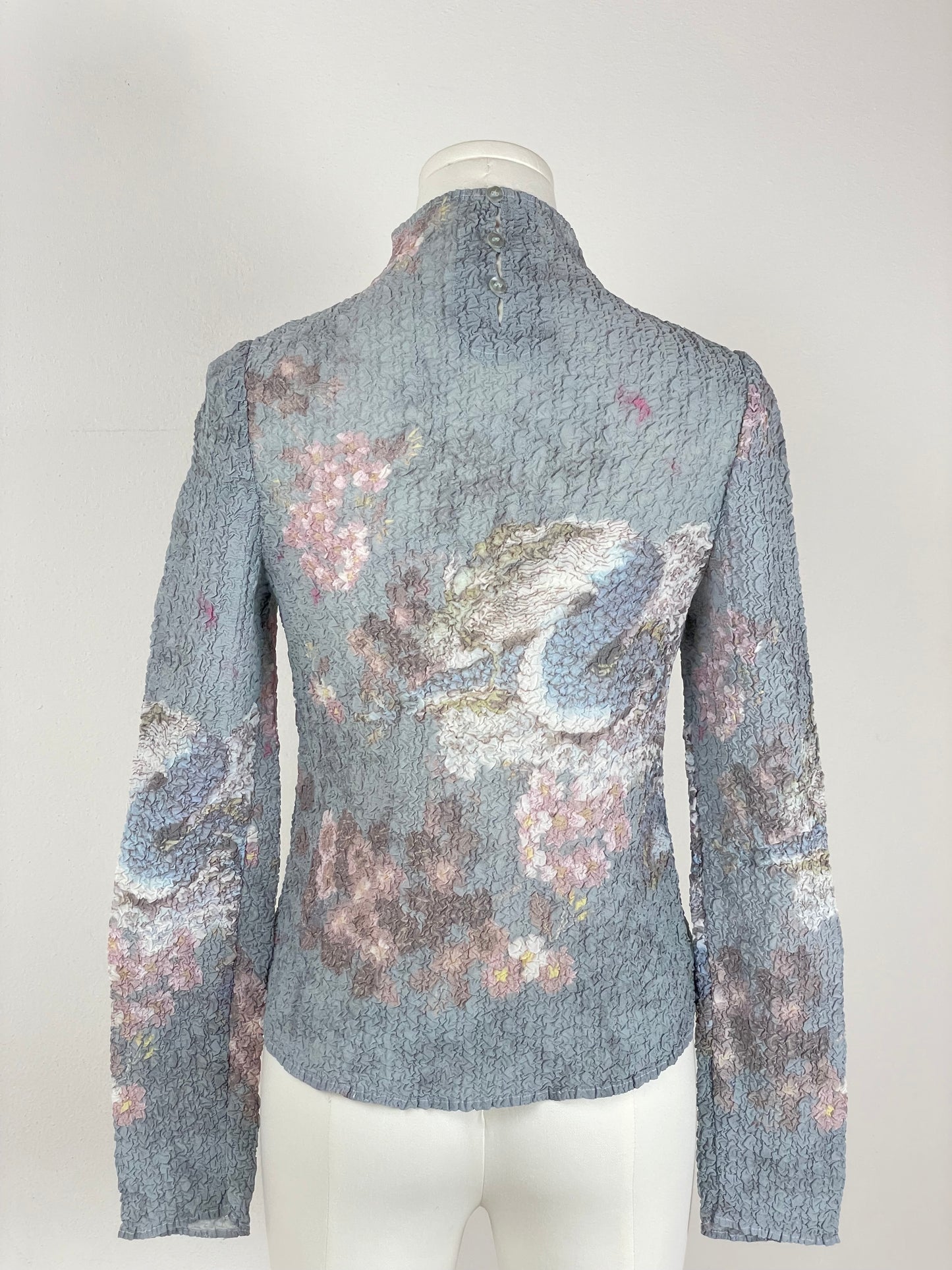Top a fantasia in tessuto crinkle