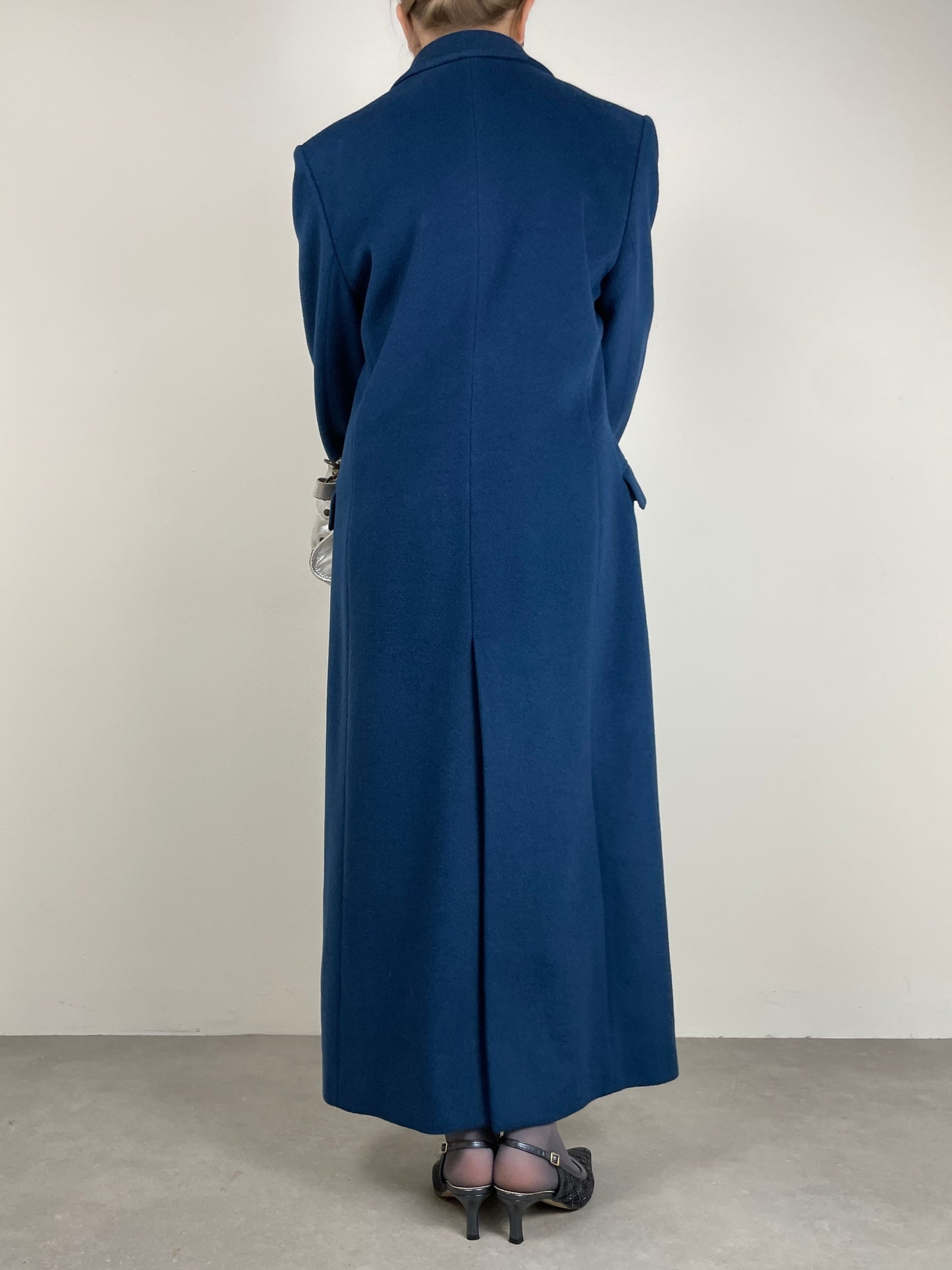 Cappotto in lana color petrolio