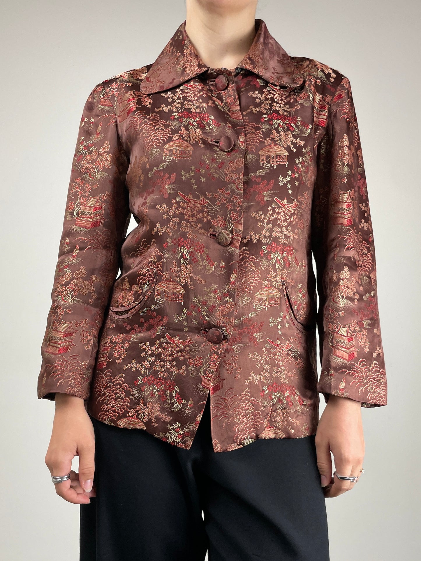 Giacca sartoriale in jacquard a fantasia orientale