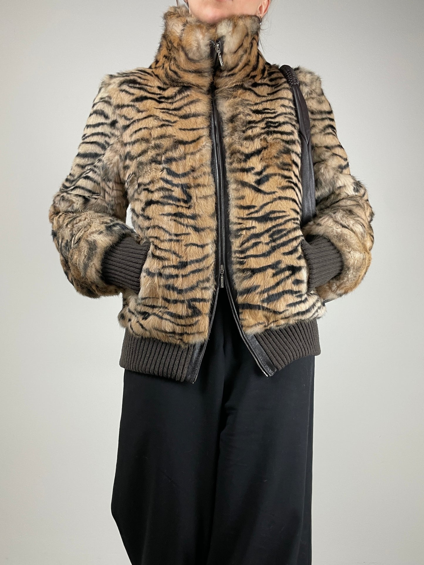 Giacca in vera pelliccia vintage di coniglio