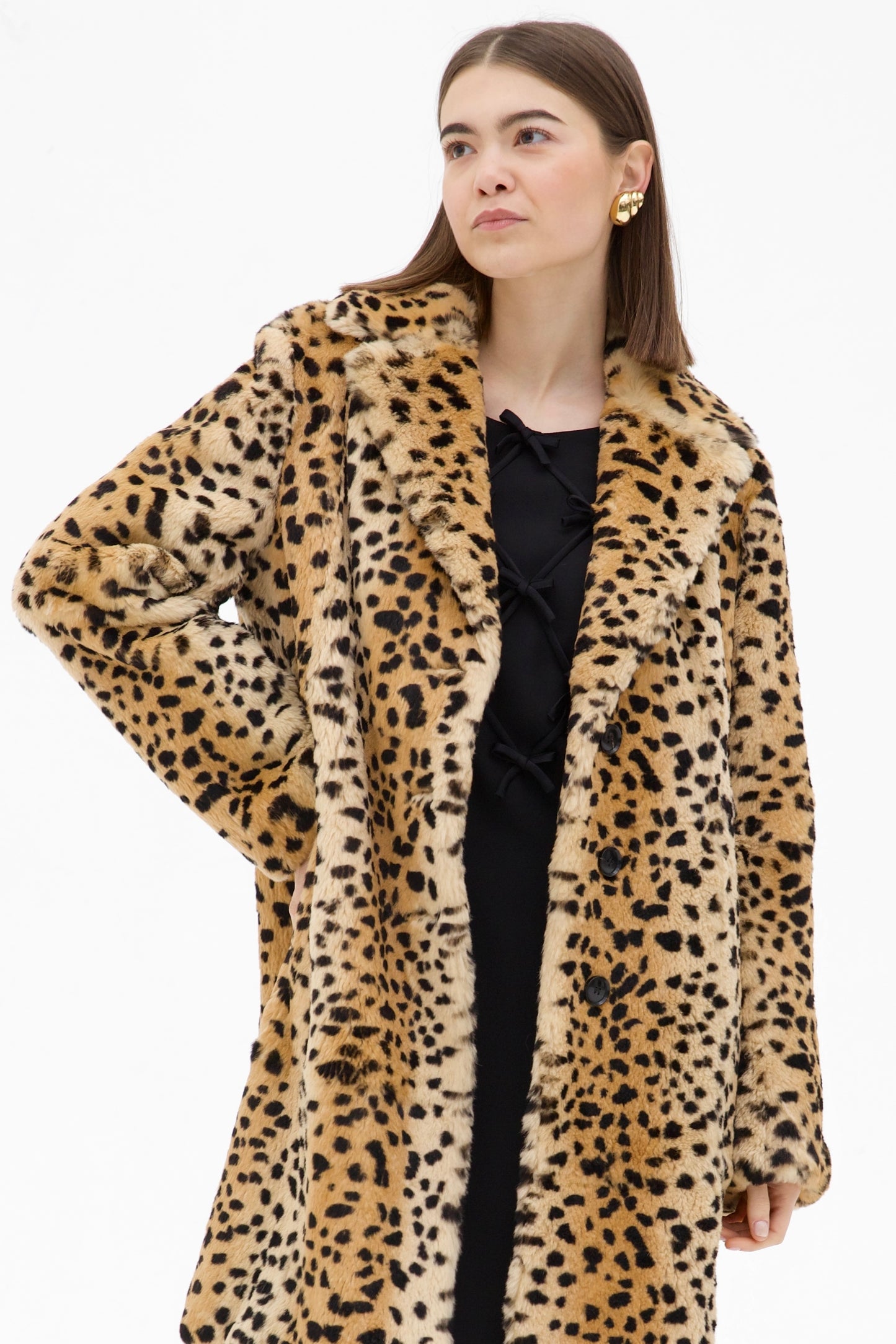 Pelliccia di coniglio vintage a fantasia leopardata