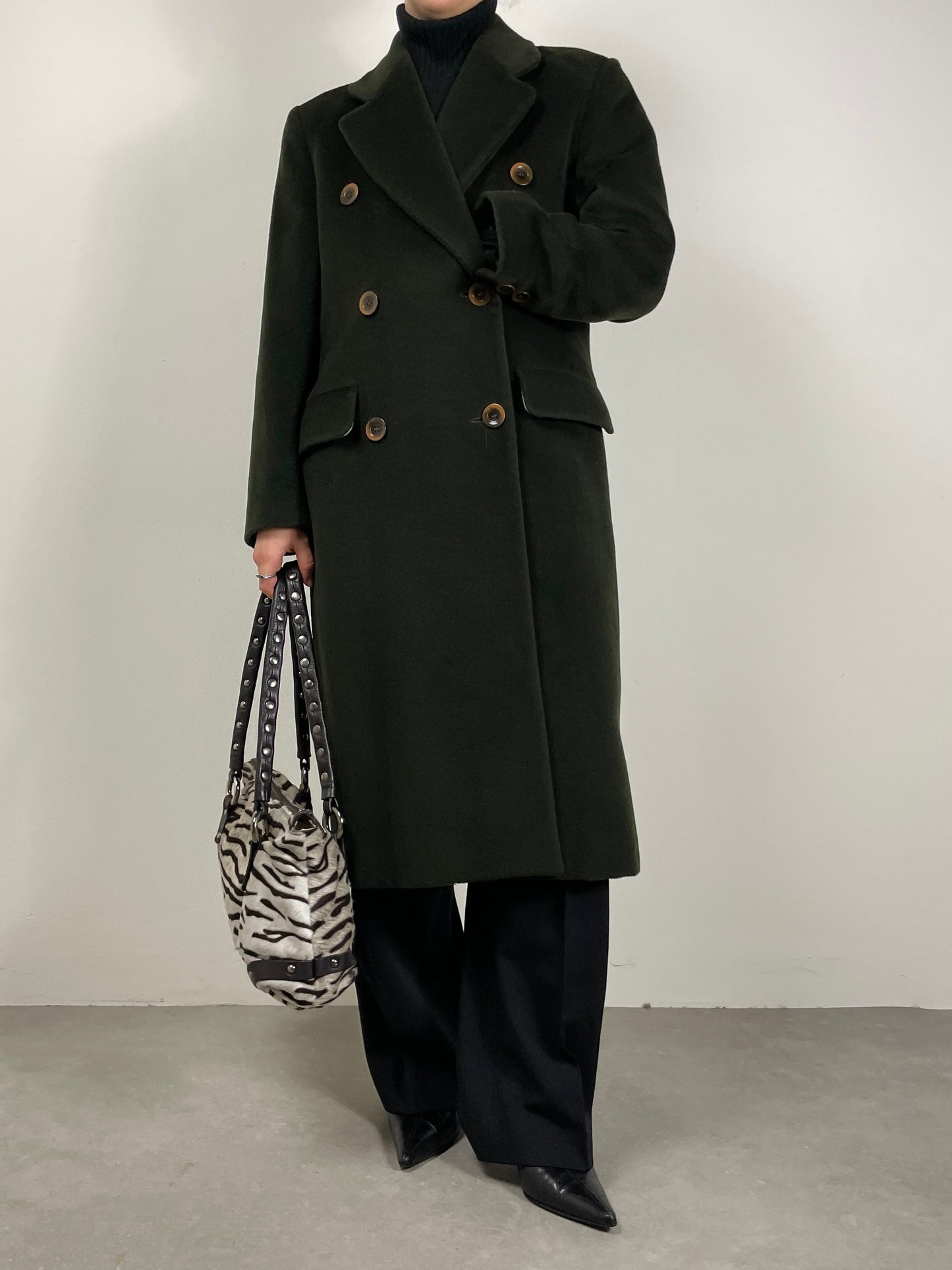 Cappotto vintage in lana verde