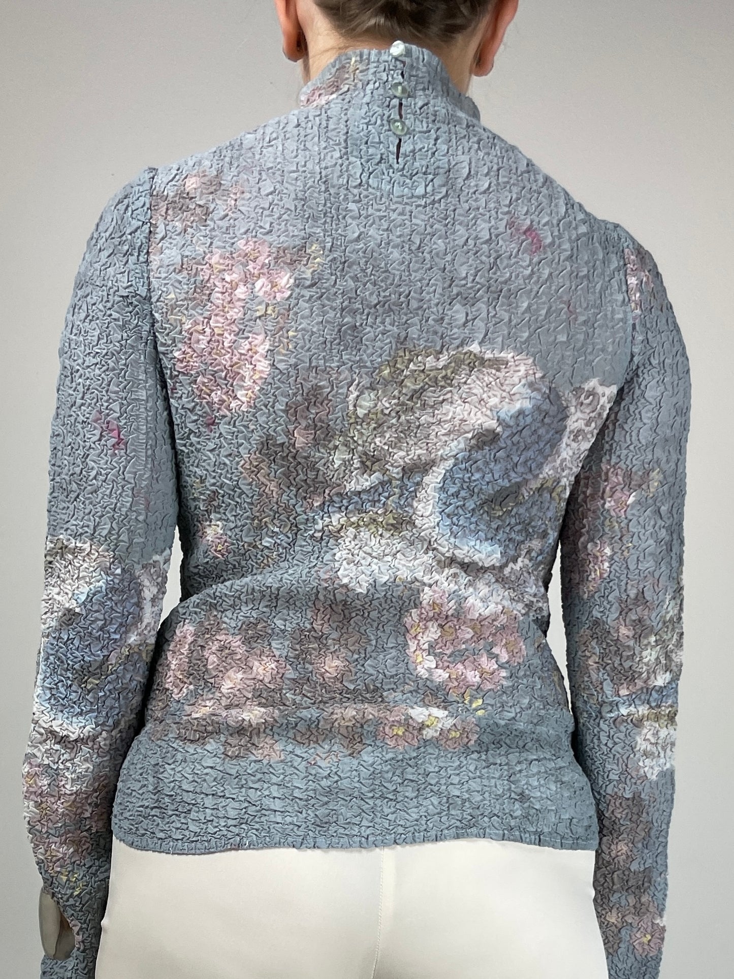 Top a fantasia in tessuto crinkle