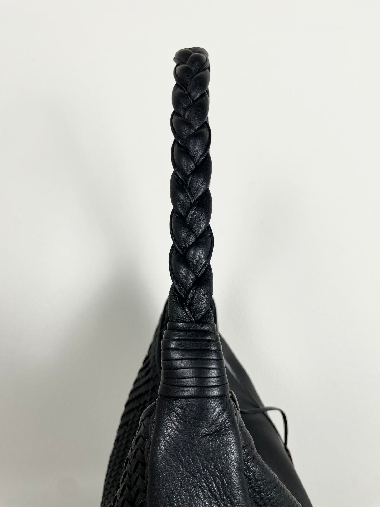 Borsa in vera pelle intrecciata