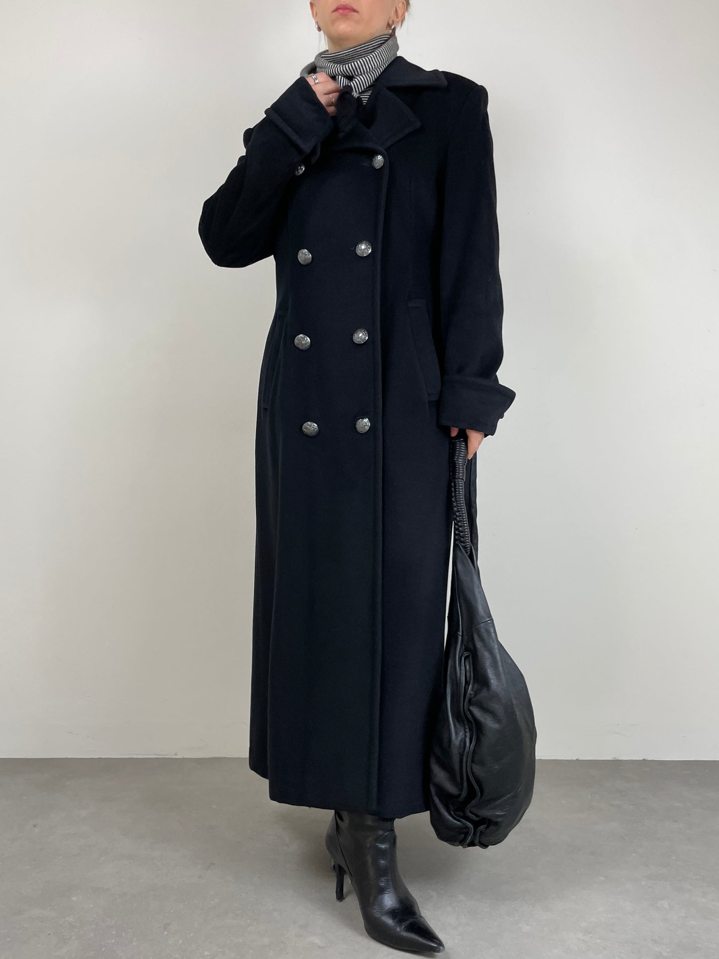 Cappotto in lana, angora e cashmere