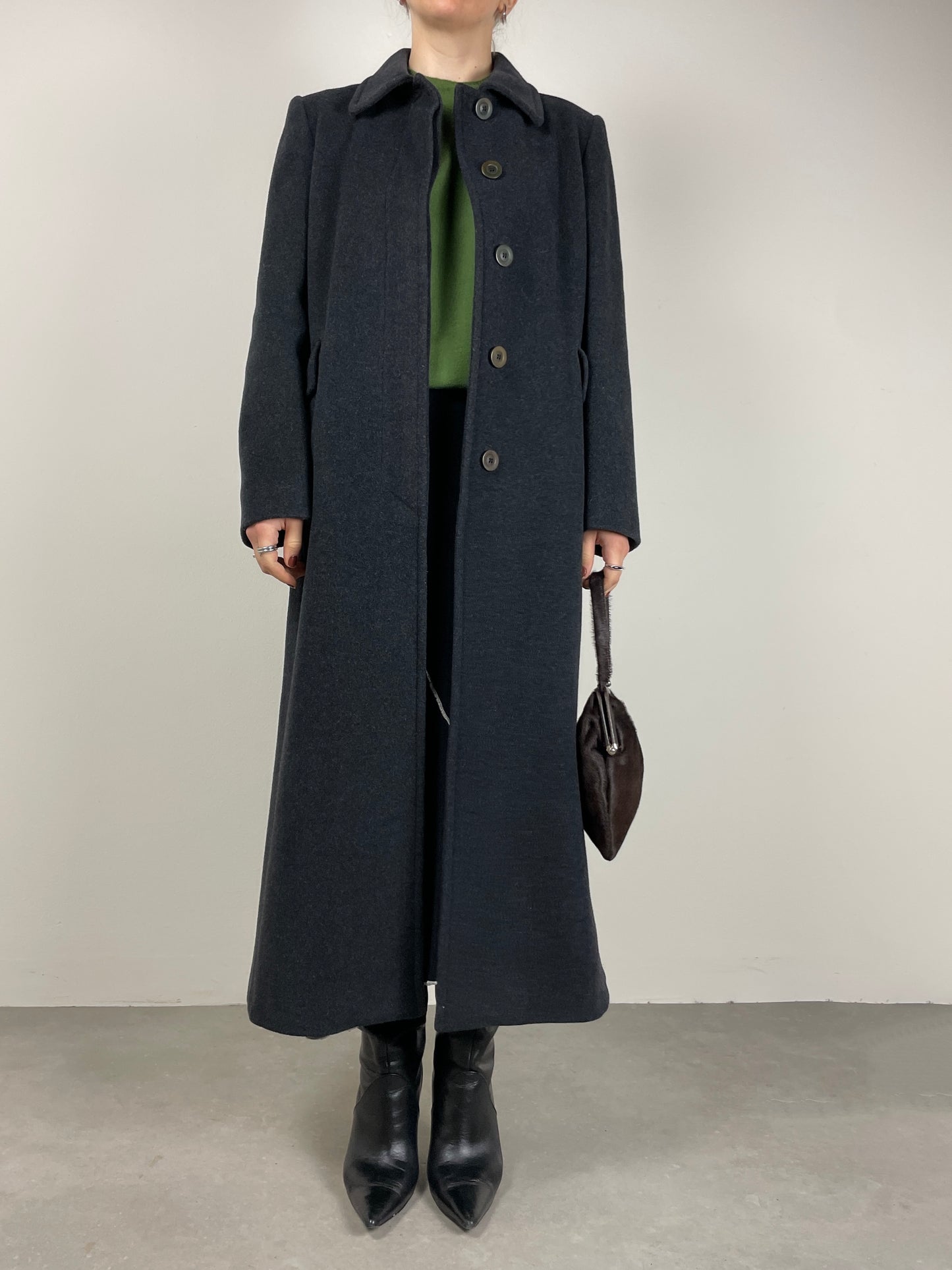Cappotto in pura lana color grigio