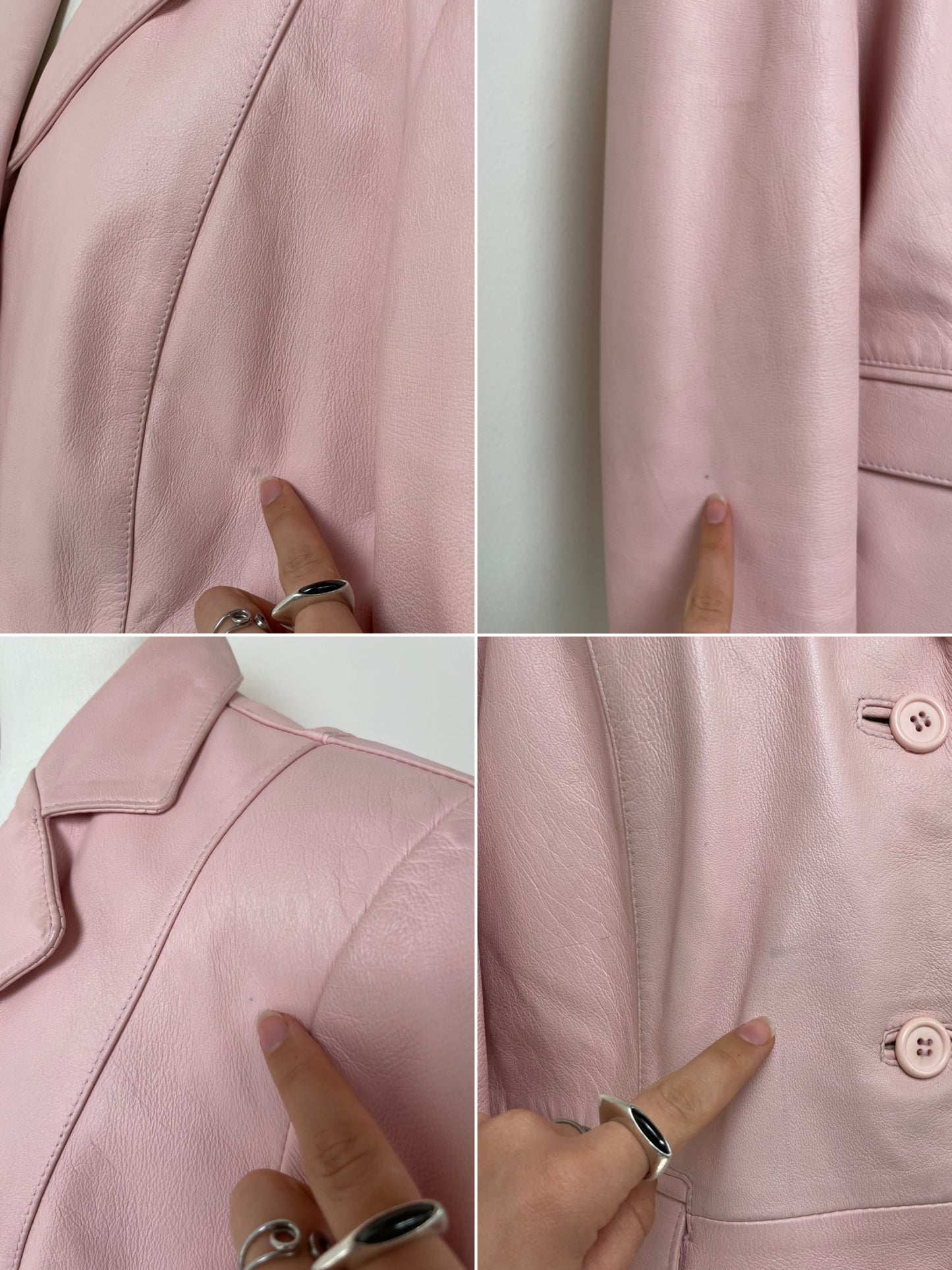 Giacca in vera pelle rosa