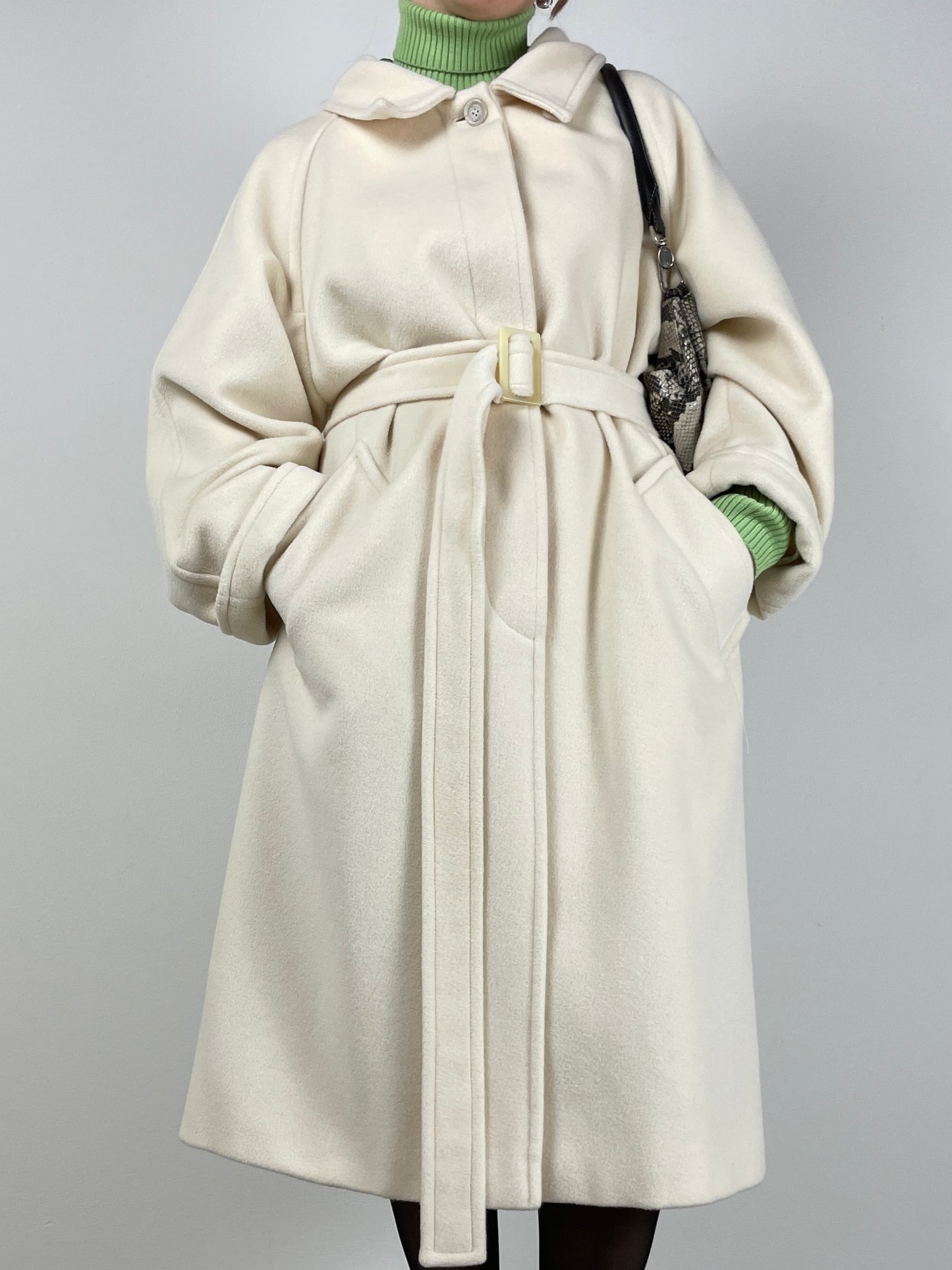 MAX MARA cappotto in lana color crema