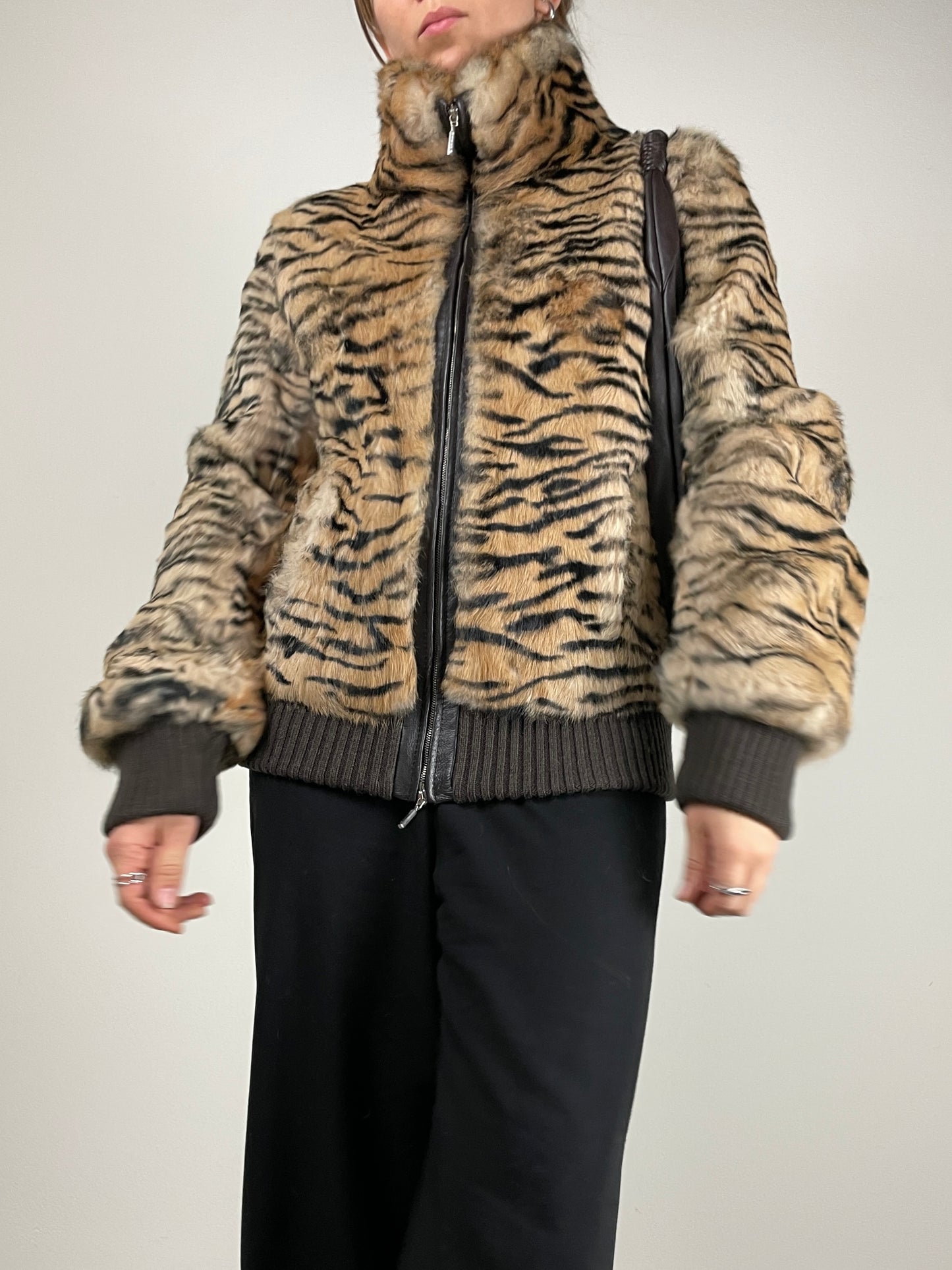 Giacca in vera pelliccia vintage di coniglio