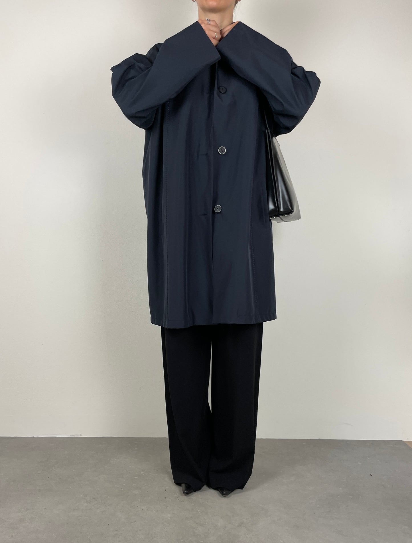 Minimal blue raincoat
