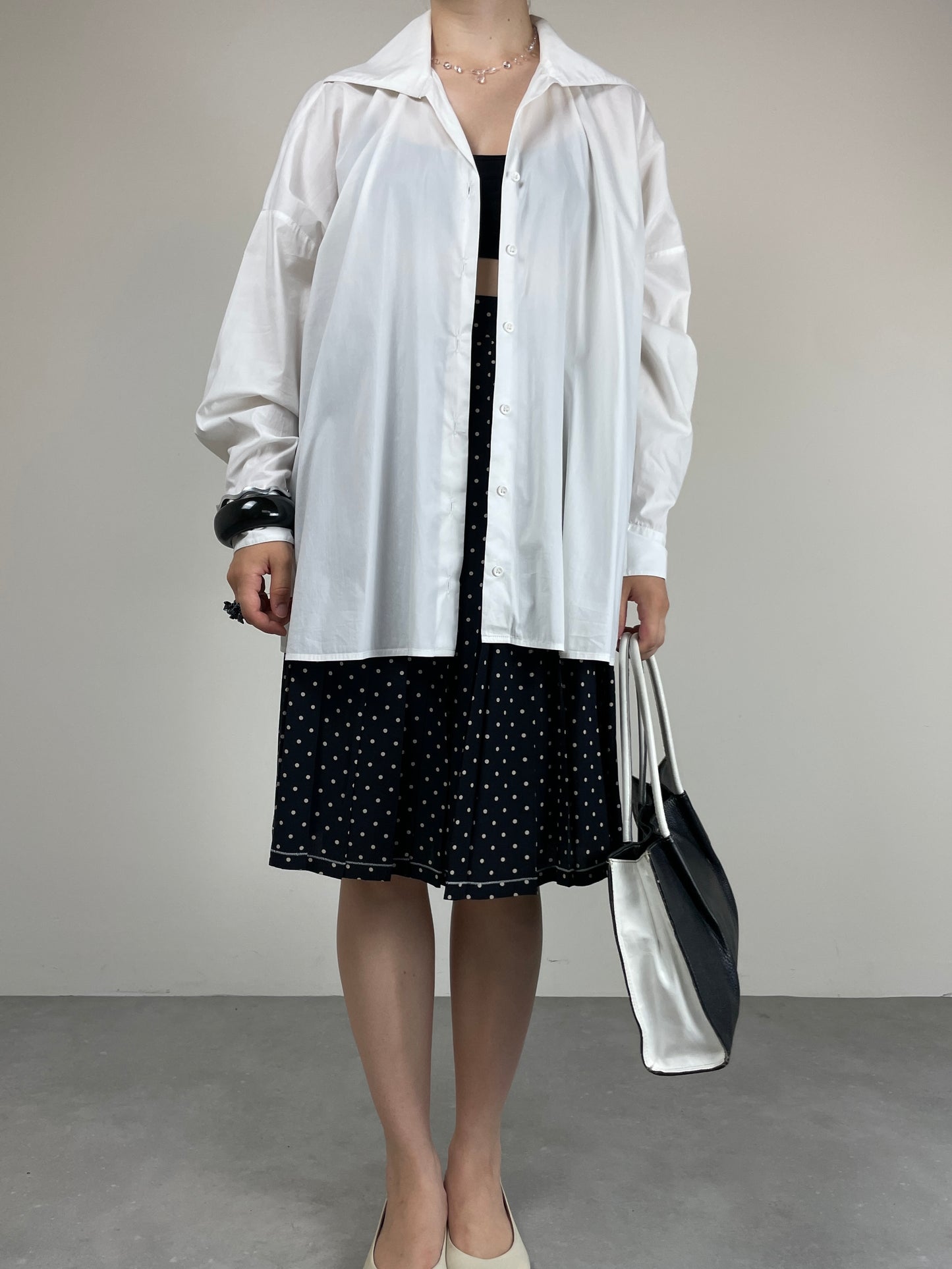 Camicia in cotone con incrocio sul retro