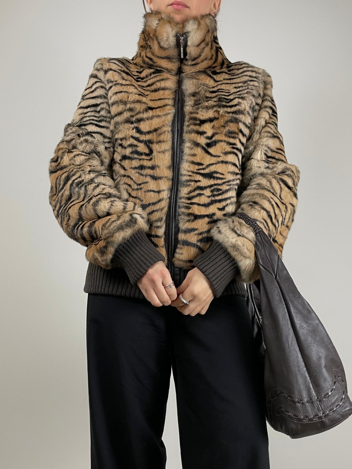 Giacca in vera pelliccia vintage di coniglio