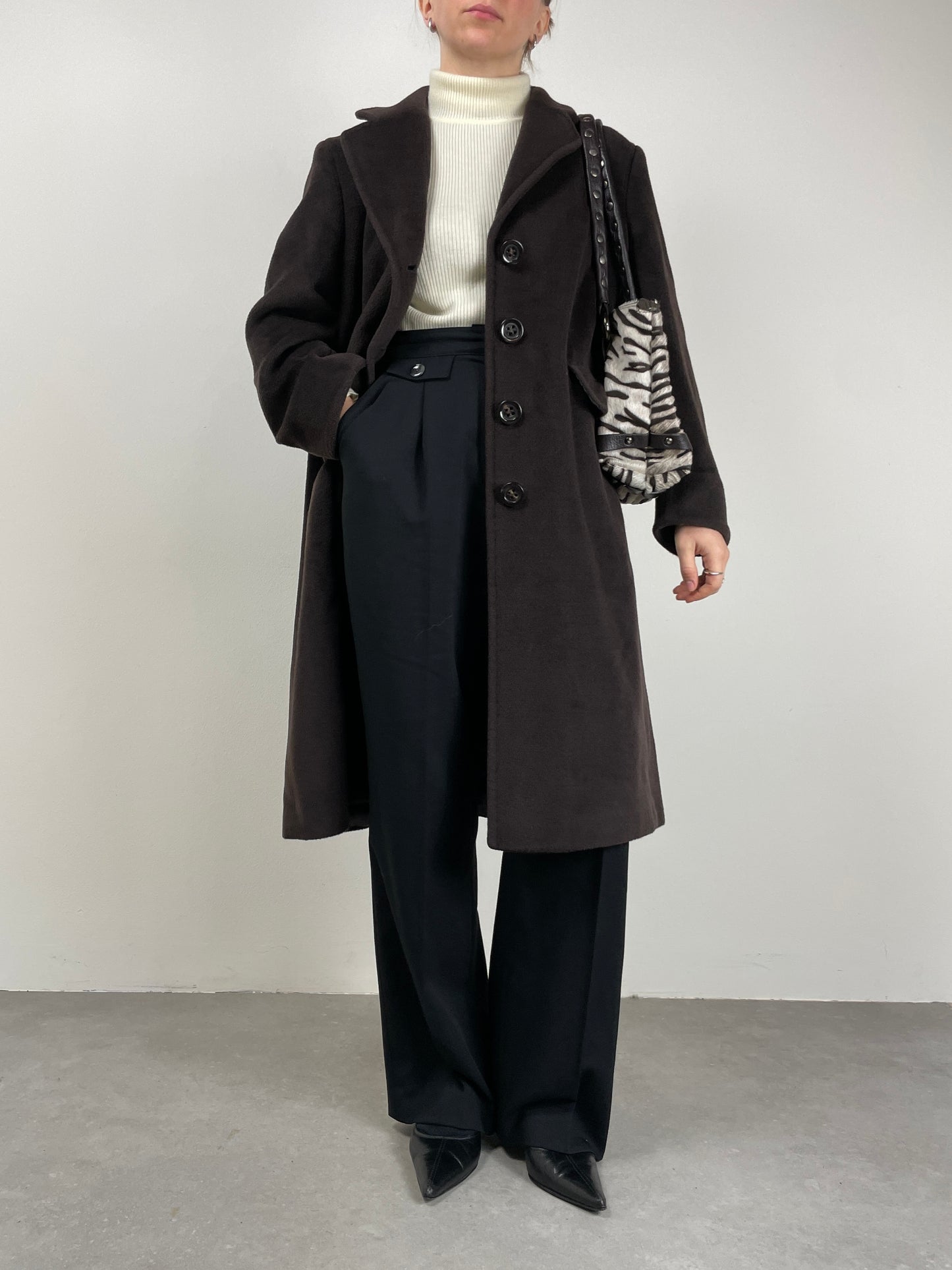 Cappotto Marella in lana marrone