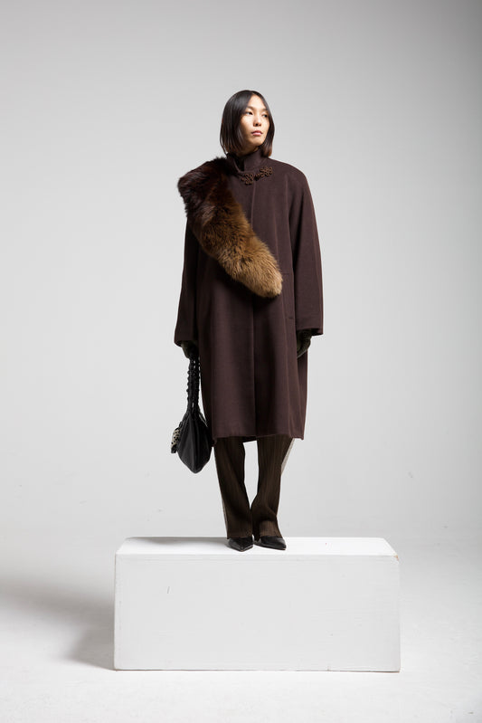 Cappotto vintage in lana, angora e cashmere