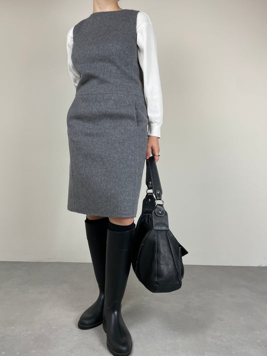 MAX MARA abito in drap di lana e angora doppiato