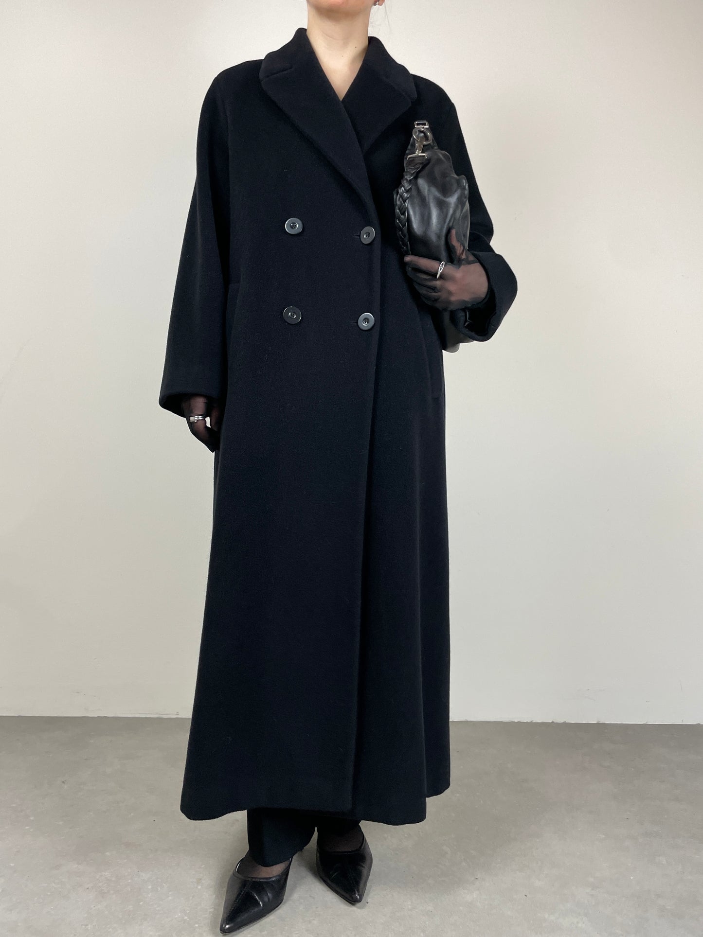 Cappotto nero Made in Italy in lana