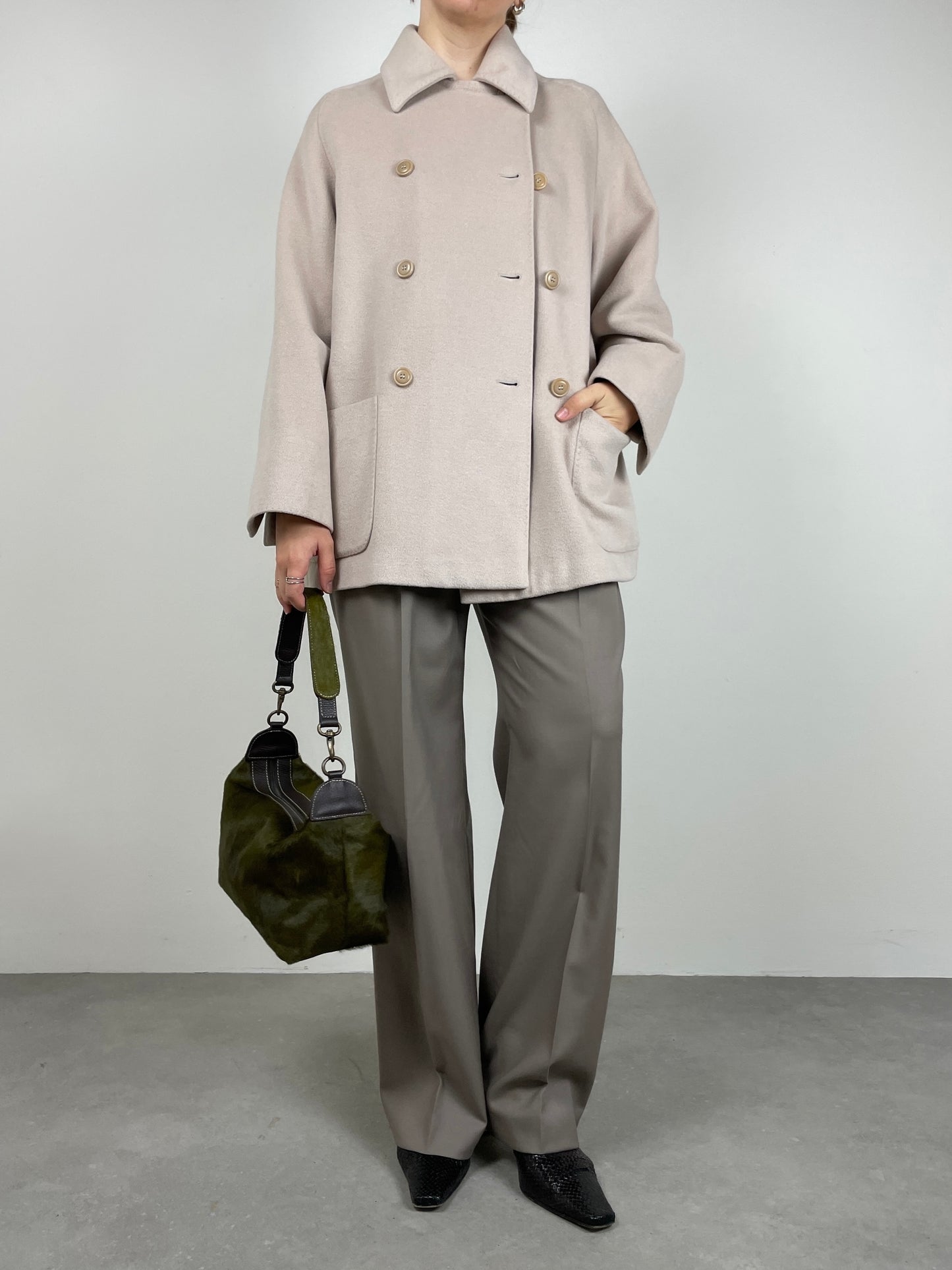 MAX MARA caban in Lana, angora e cashmere