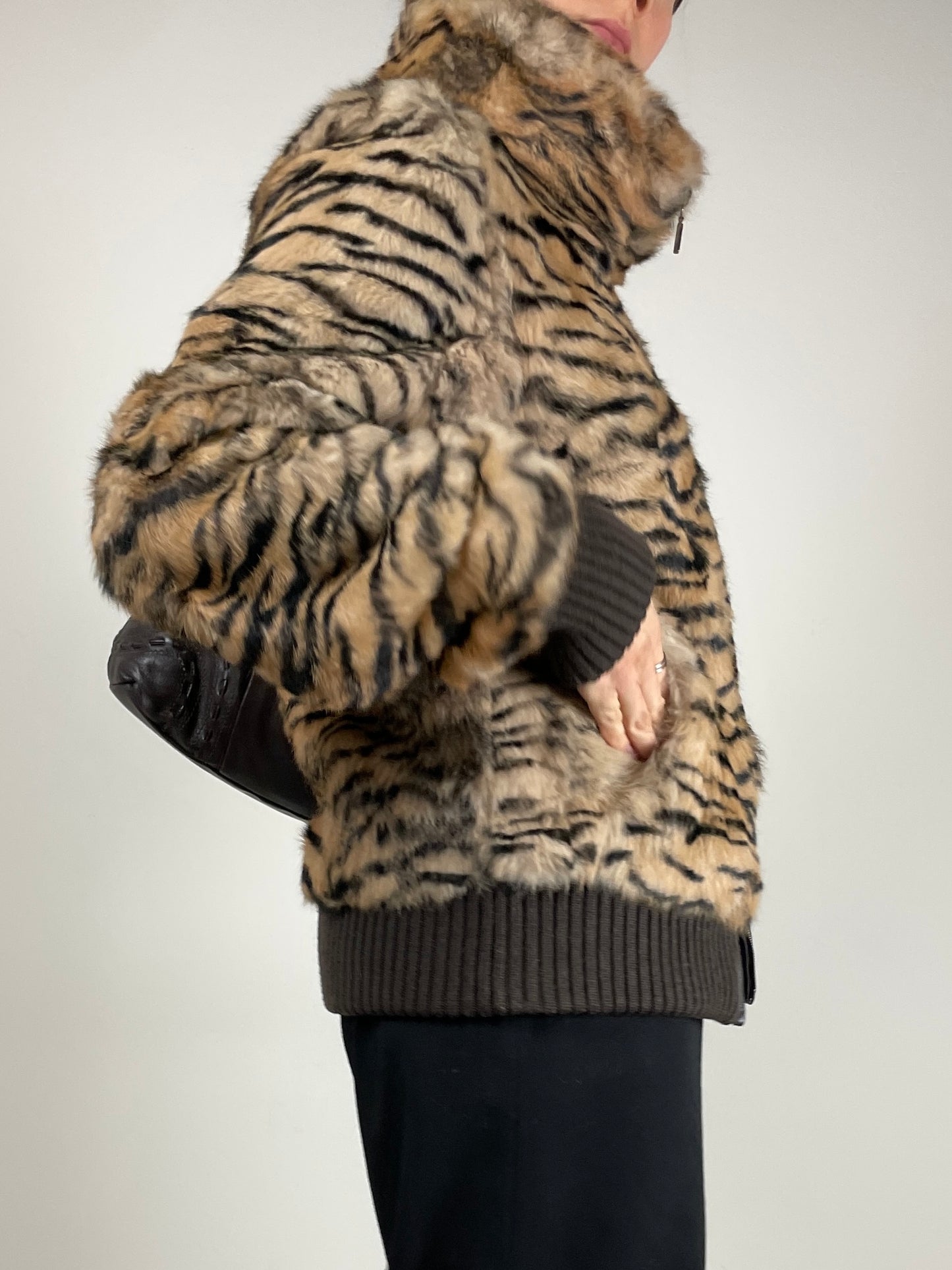 Giacca in vera pelliccia vintage di coniglio