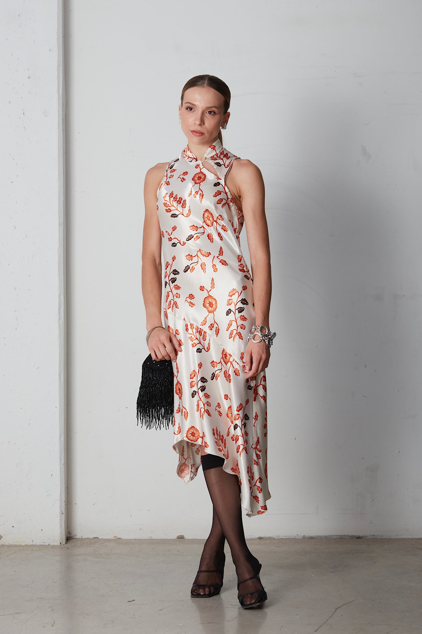 Borsetta vintage in frange di perline