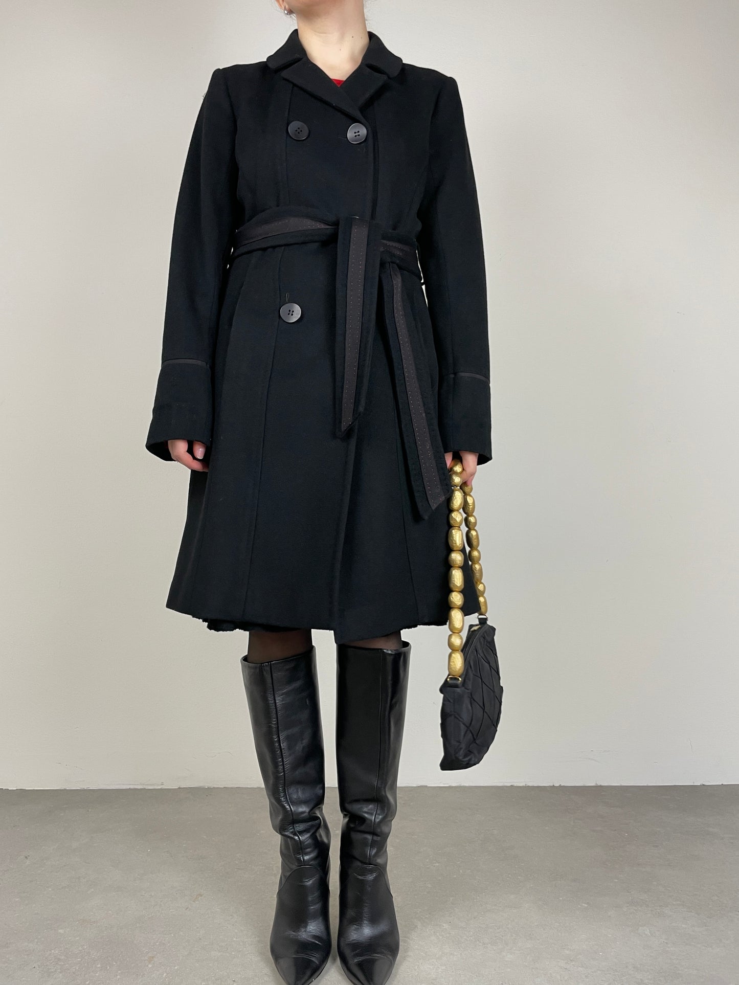Cappotto in lana e cashmere nero