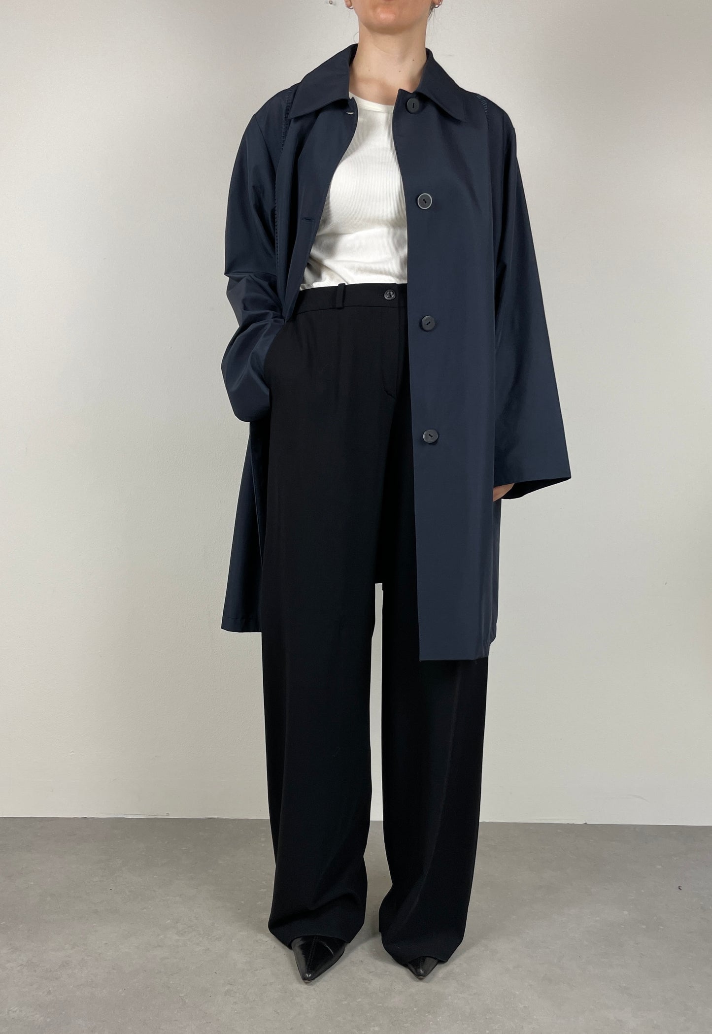 Minimal blue raincoat