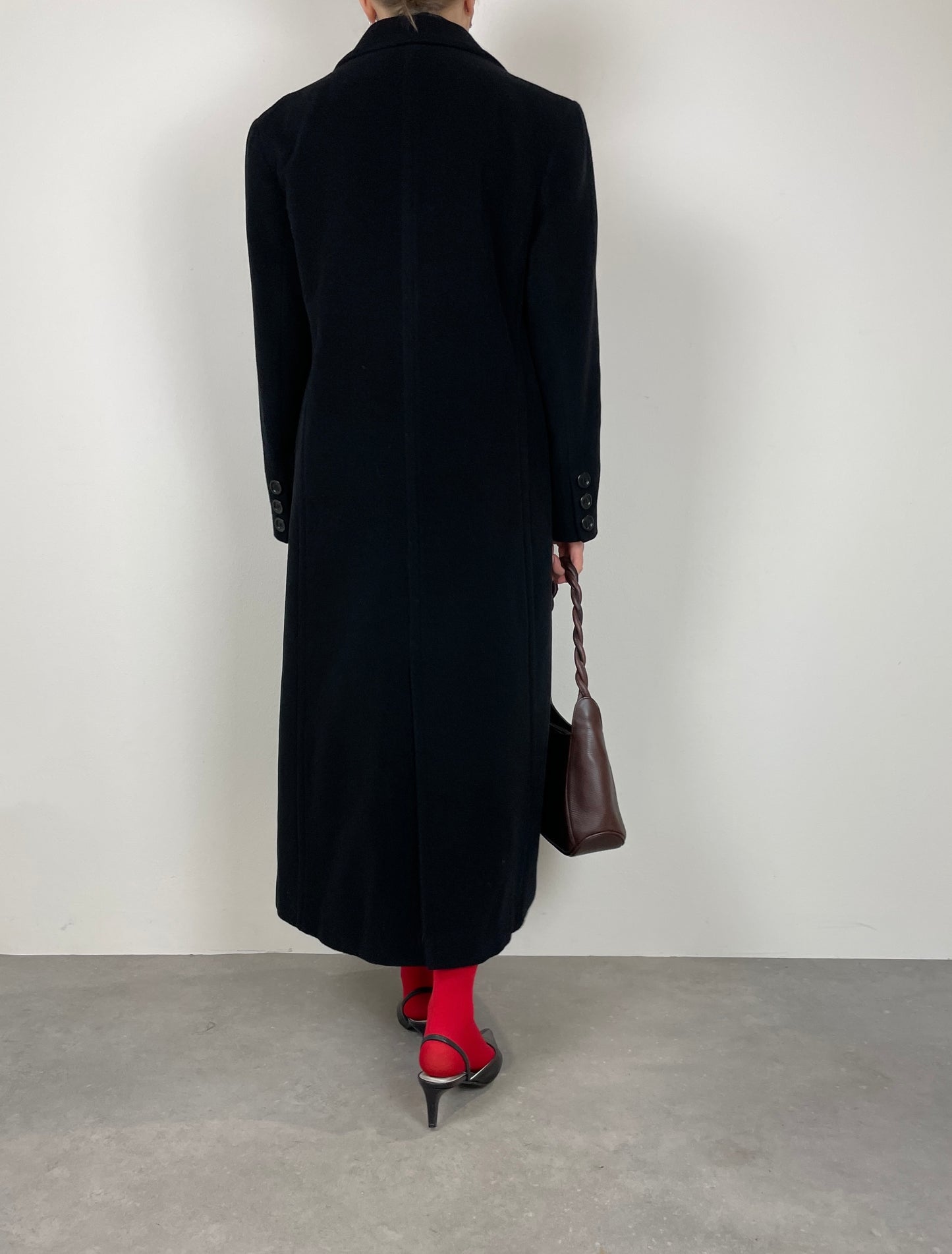Black wool long coat
