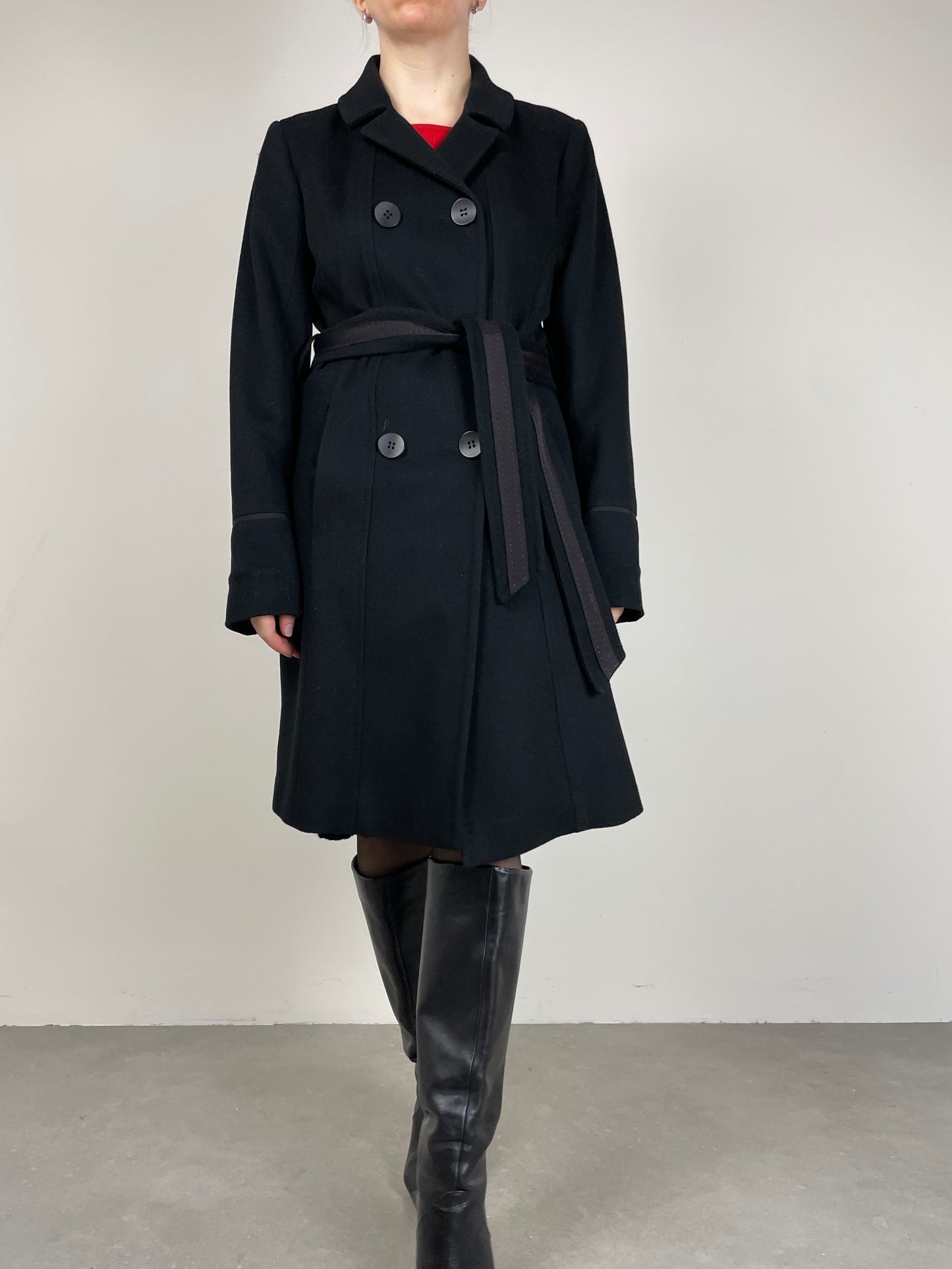 Cappotto in lana e cashmere nero