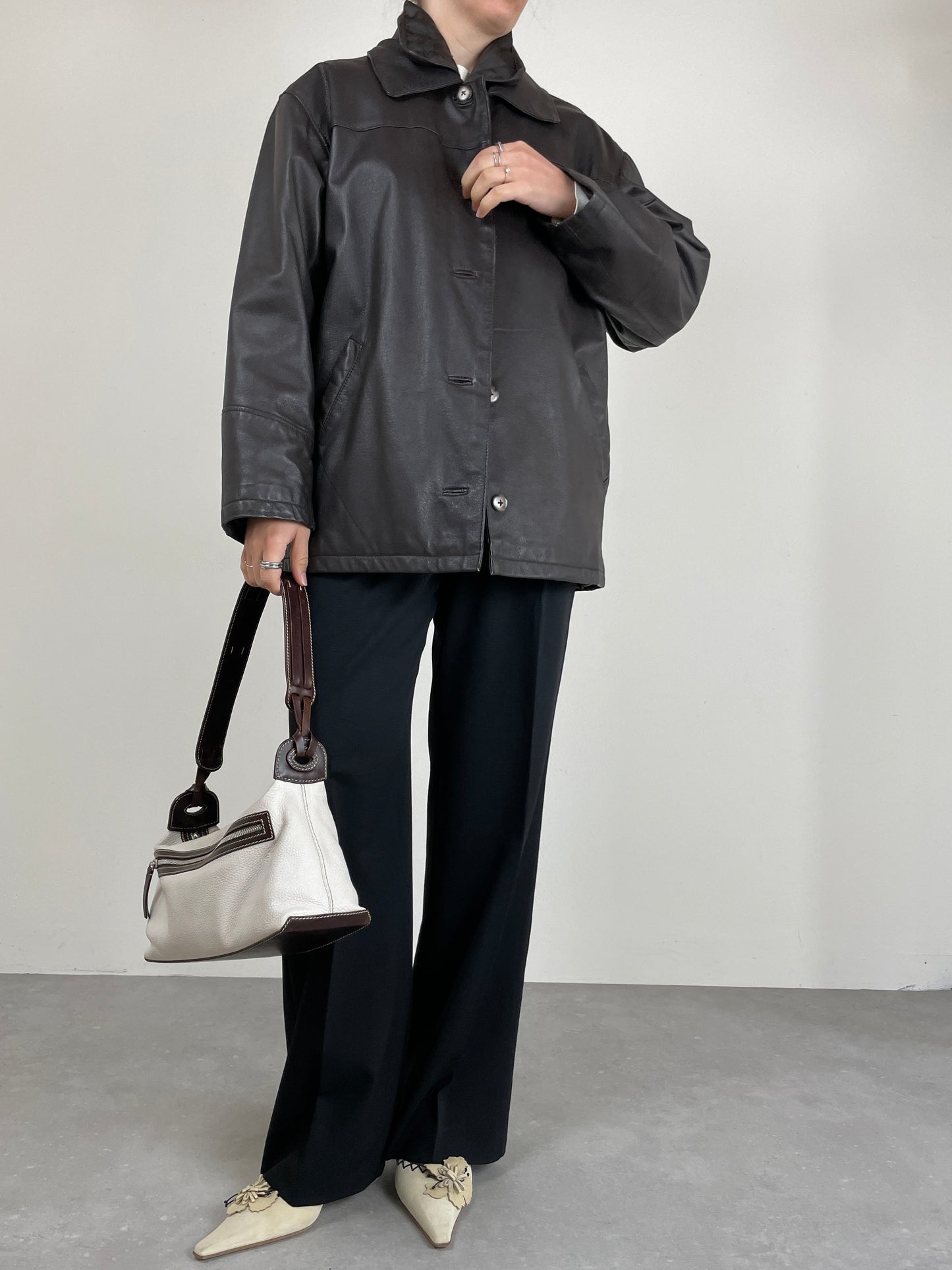 Giacca in vera pelle con gilet interno