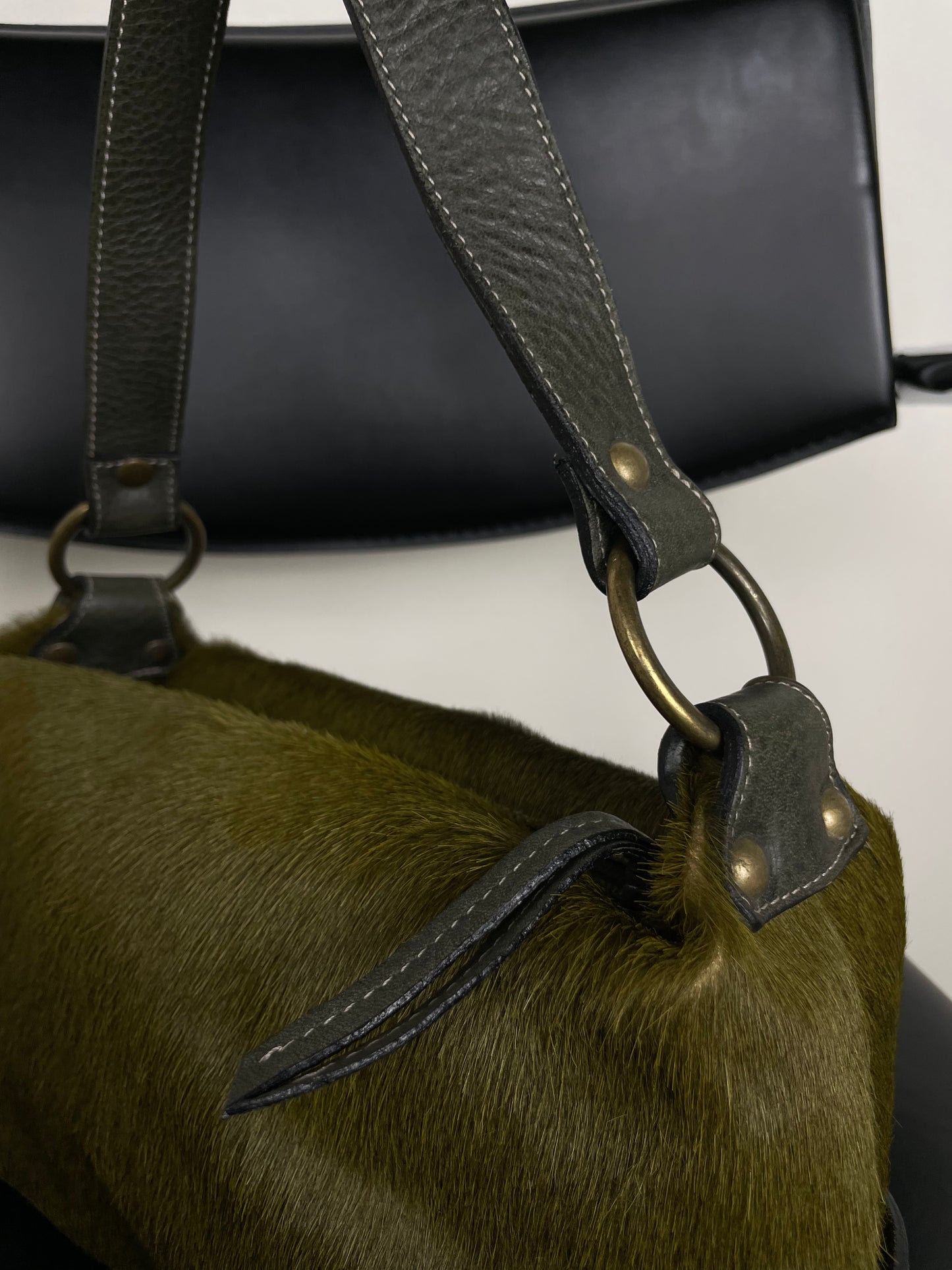 Made in Italy green leather bag