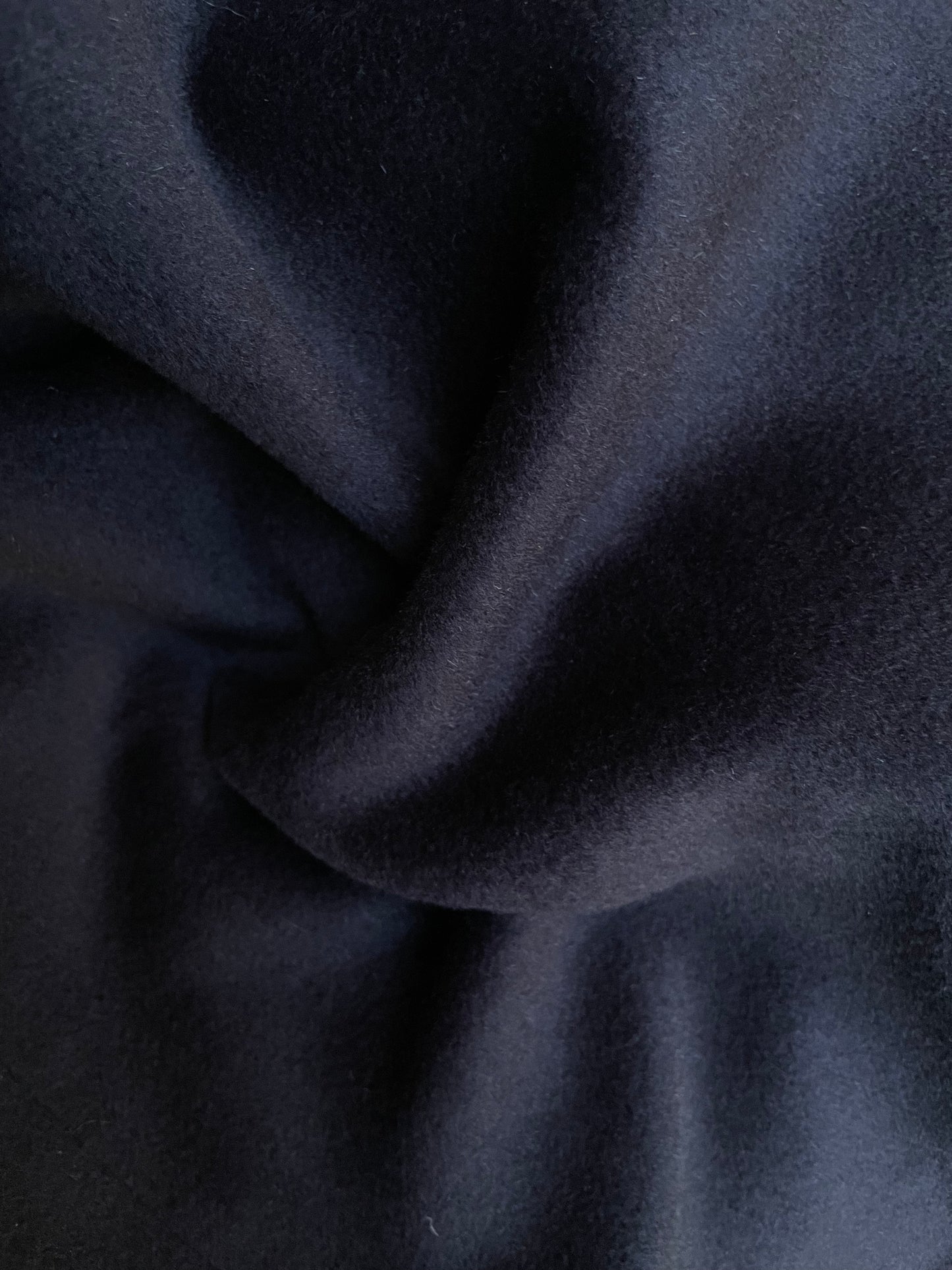 Blue wool, angora and cashmere coat