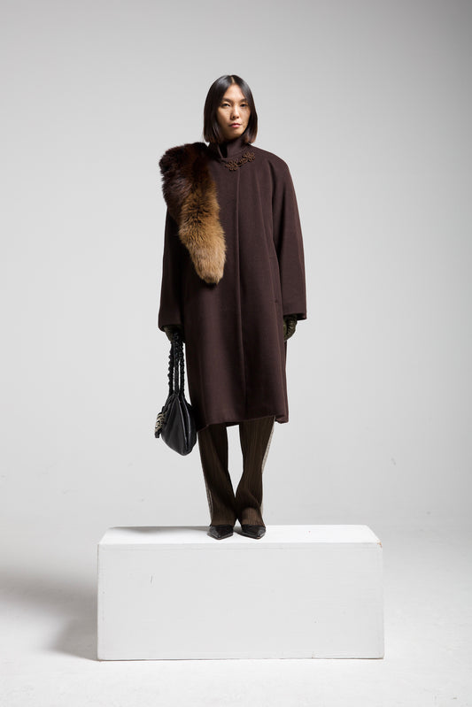 Cappotto vintage in lana, angora e cashmere