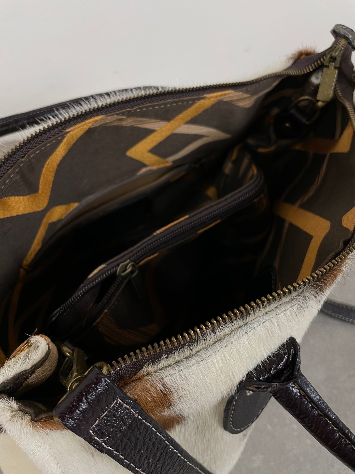 Maxi borsa in vera pelle cavallino