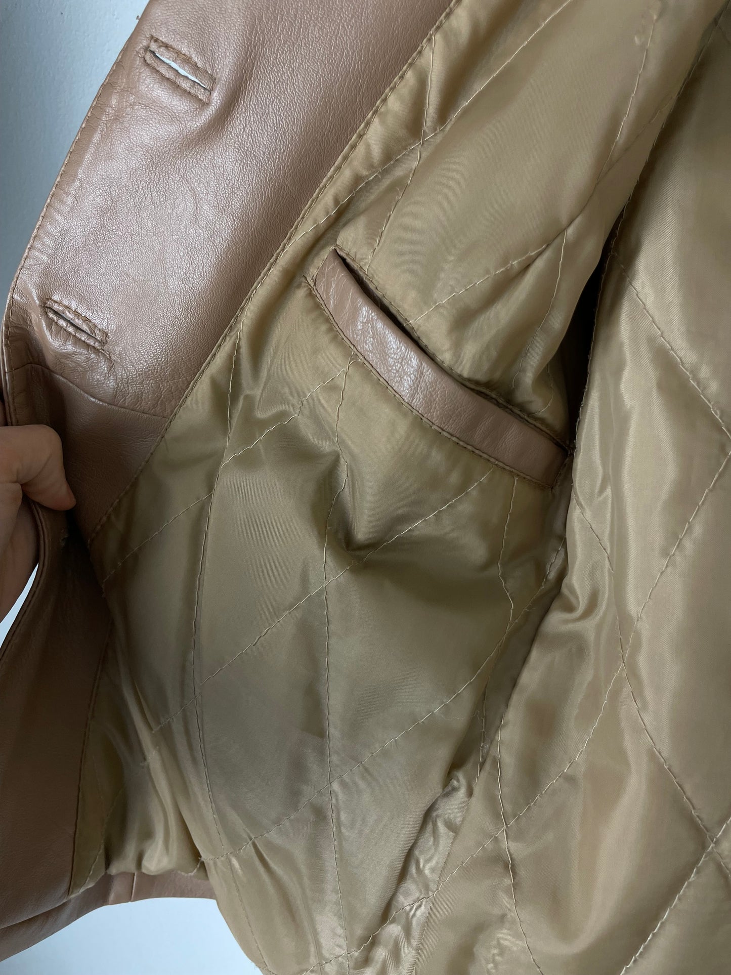 Blazer in vera pelle nocciola