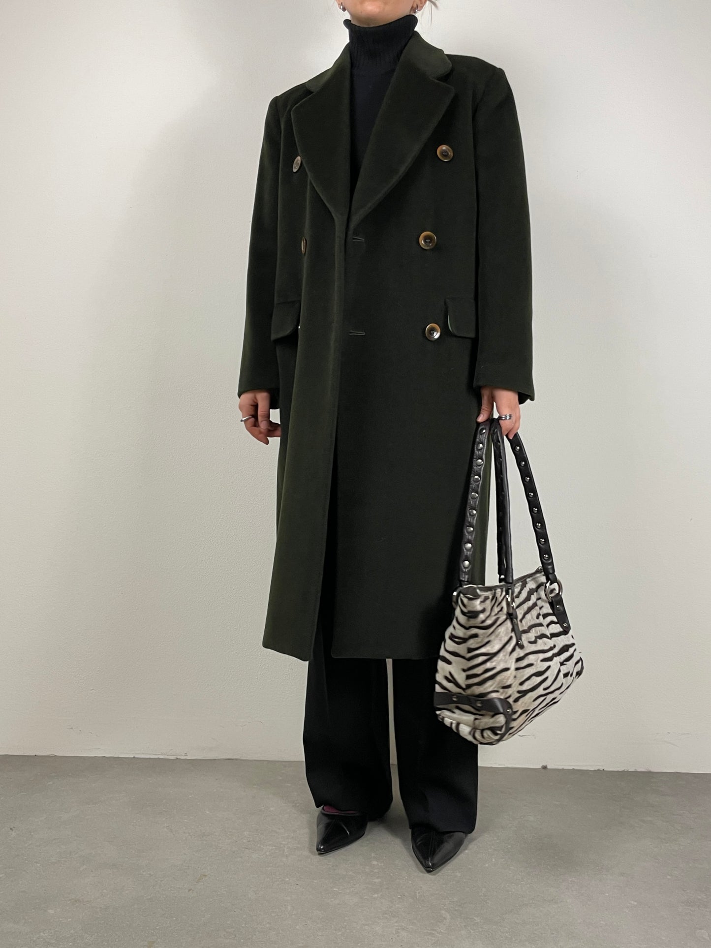 Cappotto vintage in lana verde