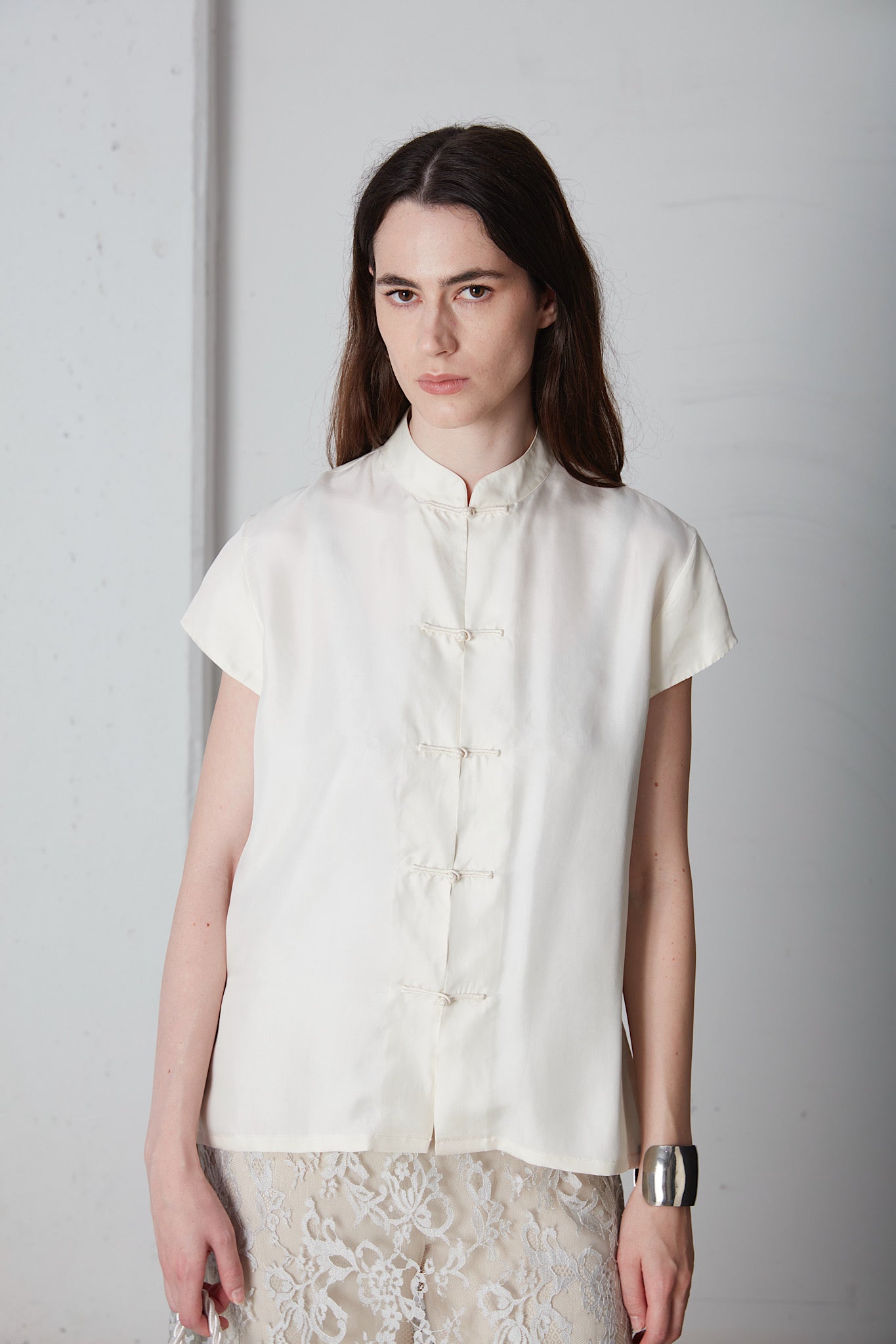 Blusa Ralph Lauren stile asiatico in pura seta