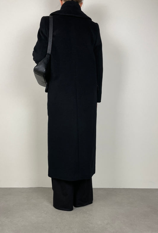 Long wool, angora and cashmere coat