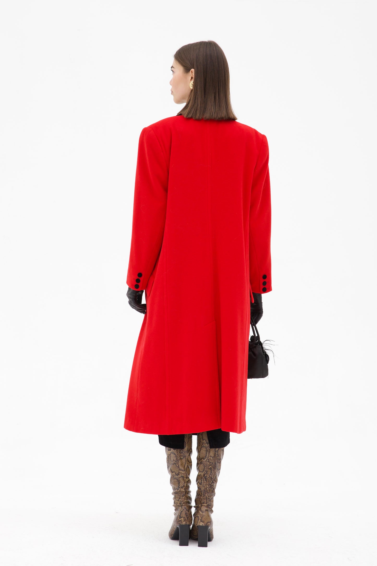 Cappotto vintage in lana e cashmere rosso