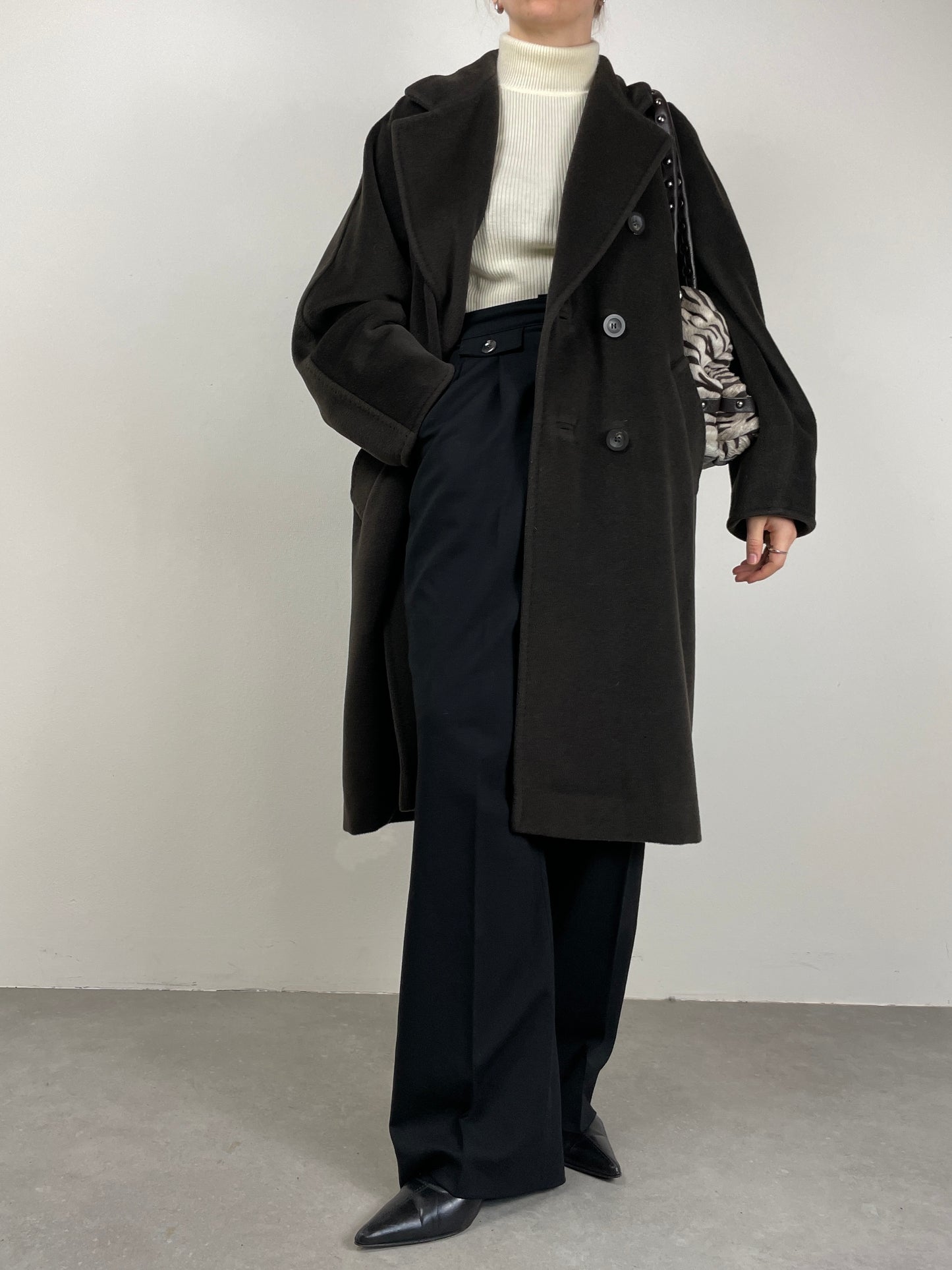 Cappotto Marella in lana marrone