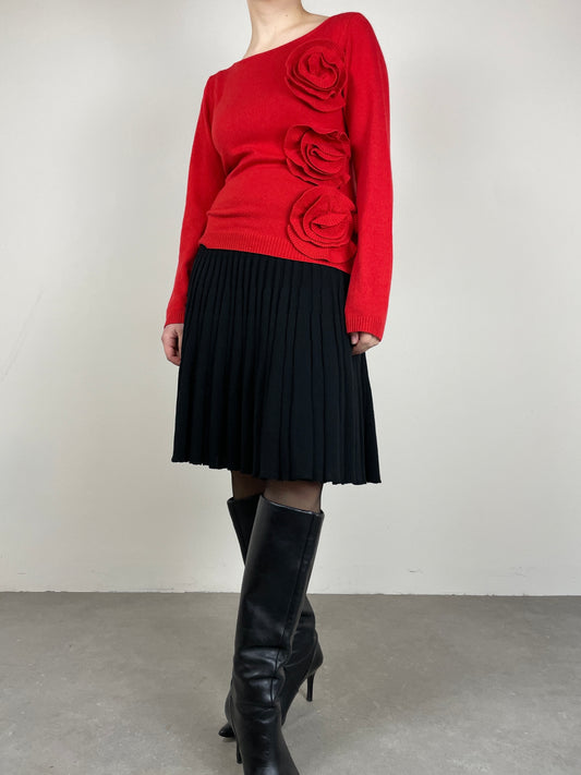 Maglione in cashmere e seta con fiori