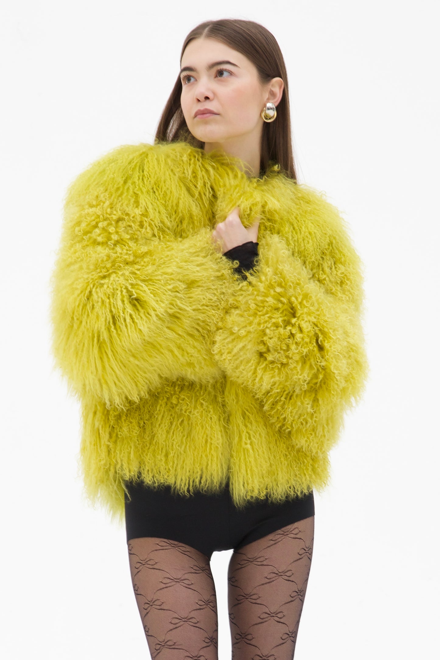 Vera pelliccia Mongolia color lime