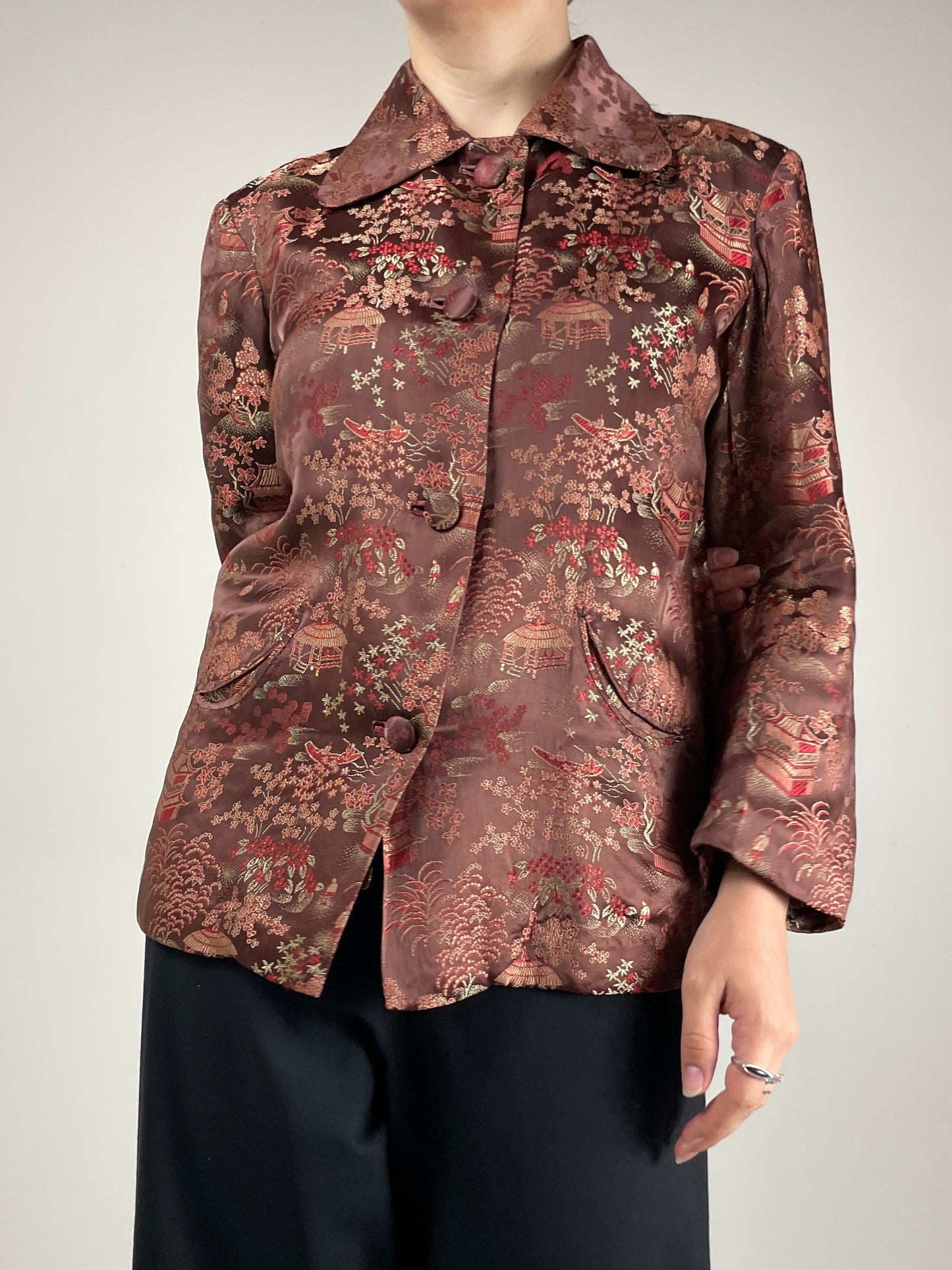 Giacca sartoriale in jacquard a fantasia orientale